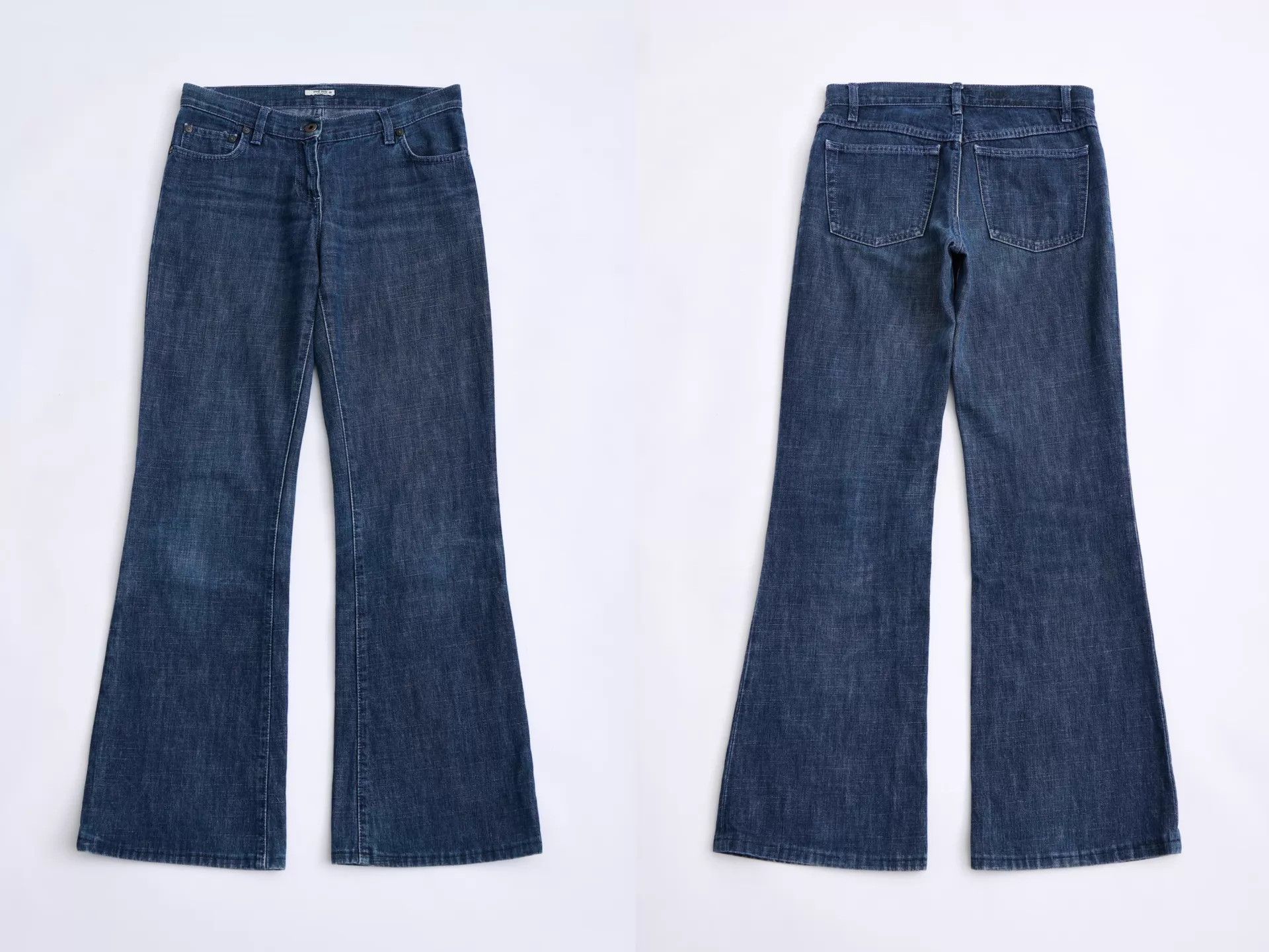 Miu Miu MIU MIU 2000s Y2K Low-Rise Flared Washed Jeans Size 26" / US 2 / IT 38 - 8 Thumbnail