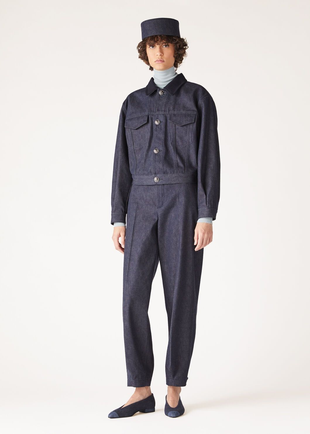 Loro Piana o1srvl11e0825 FAO4183 Coralie Trucker Jacket in Blue Size M / US 6-8 / IT 42-44 - 2 Thumbnail