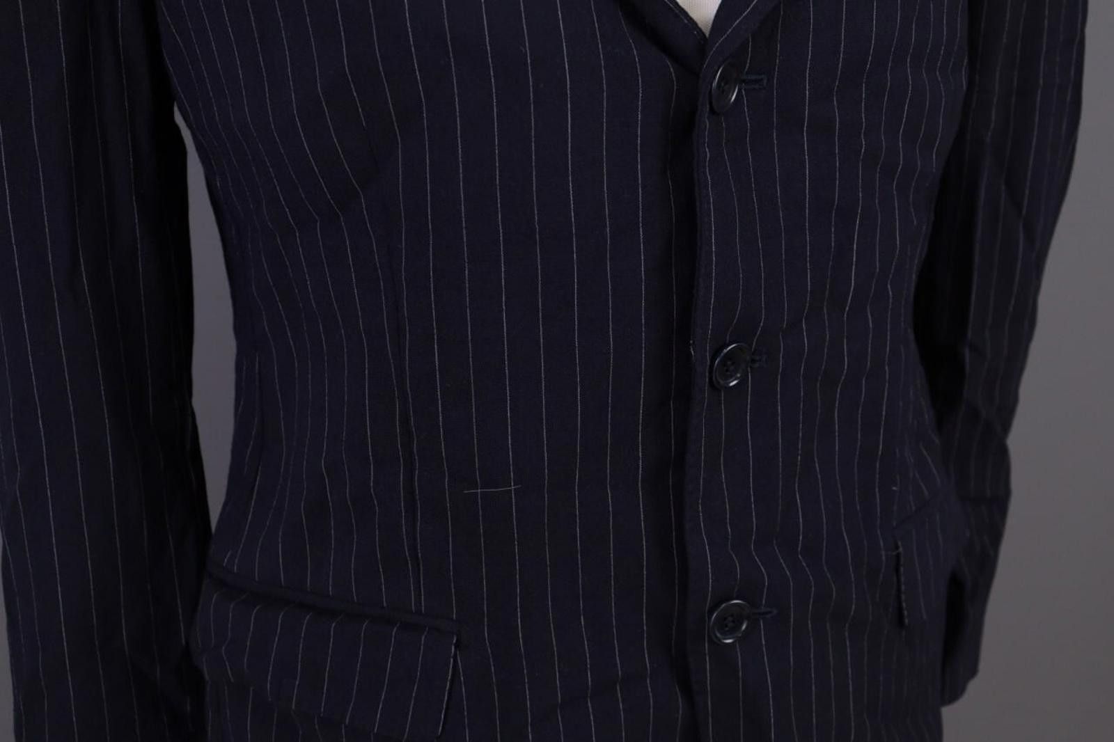 Designer Boggi Milano Black Stripe Wool Sport Coat Size EU 46 US 36 M Size 40R - 6 Thumbnail