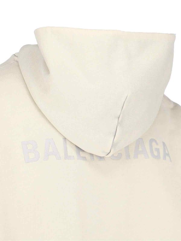 Balenciaga o1w1db10226 New Balenciaga Back Hoodie Medium Fit In Ivory Size US XS / EU 42 / 0 - 3 Thumbnail