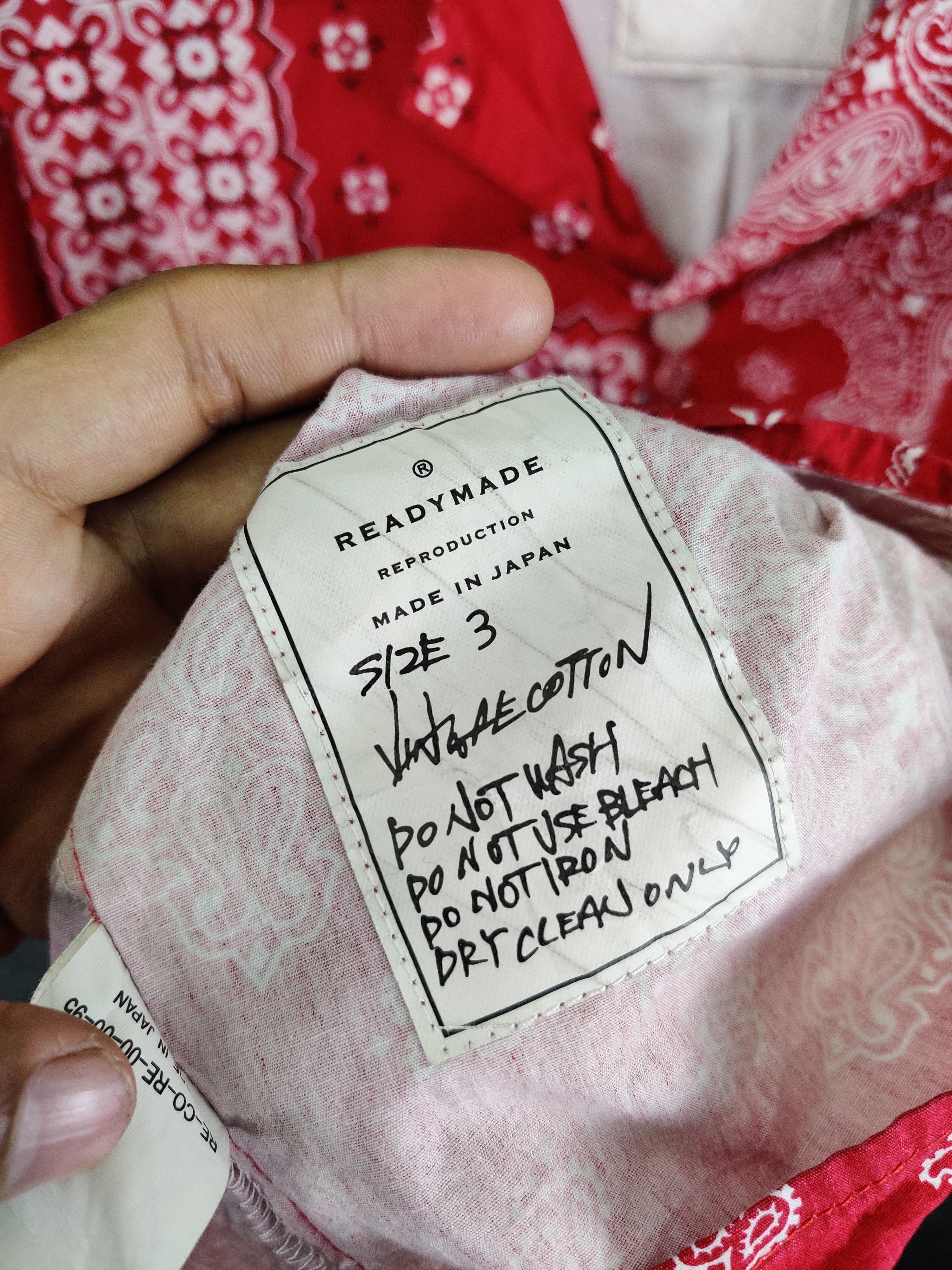 Nice❗Vintage READYMADE Bandana Red Shirts Button Ups