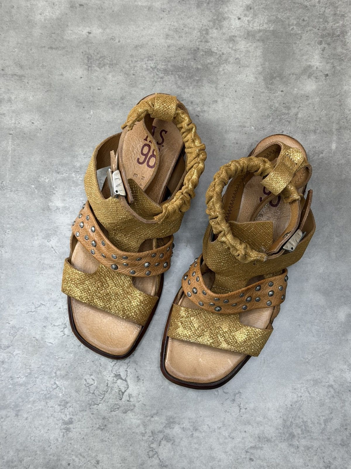 A.S.98 A.S.98 Airstep Buckle Strap Sandals Brown Gold Size 37 Size US 7 / IT 37 - 8 Thumbnail