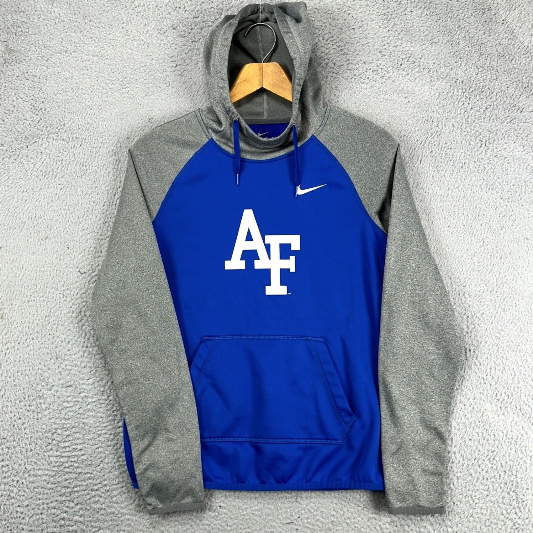Nike Nike Therma-Fit Mens Hoodie Sweatshirt Small Blue Gray Fleece Lined Drawstring Quilted Size US S / EU 44-46 / 1 - 2 Thumbnail