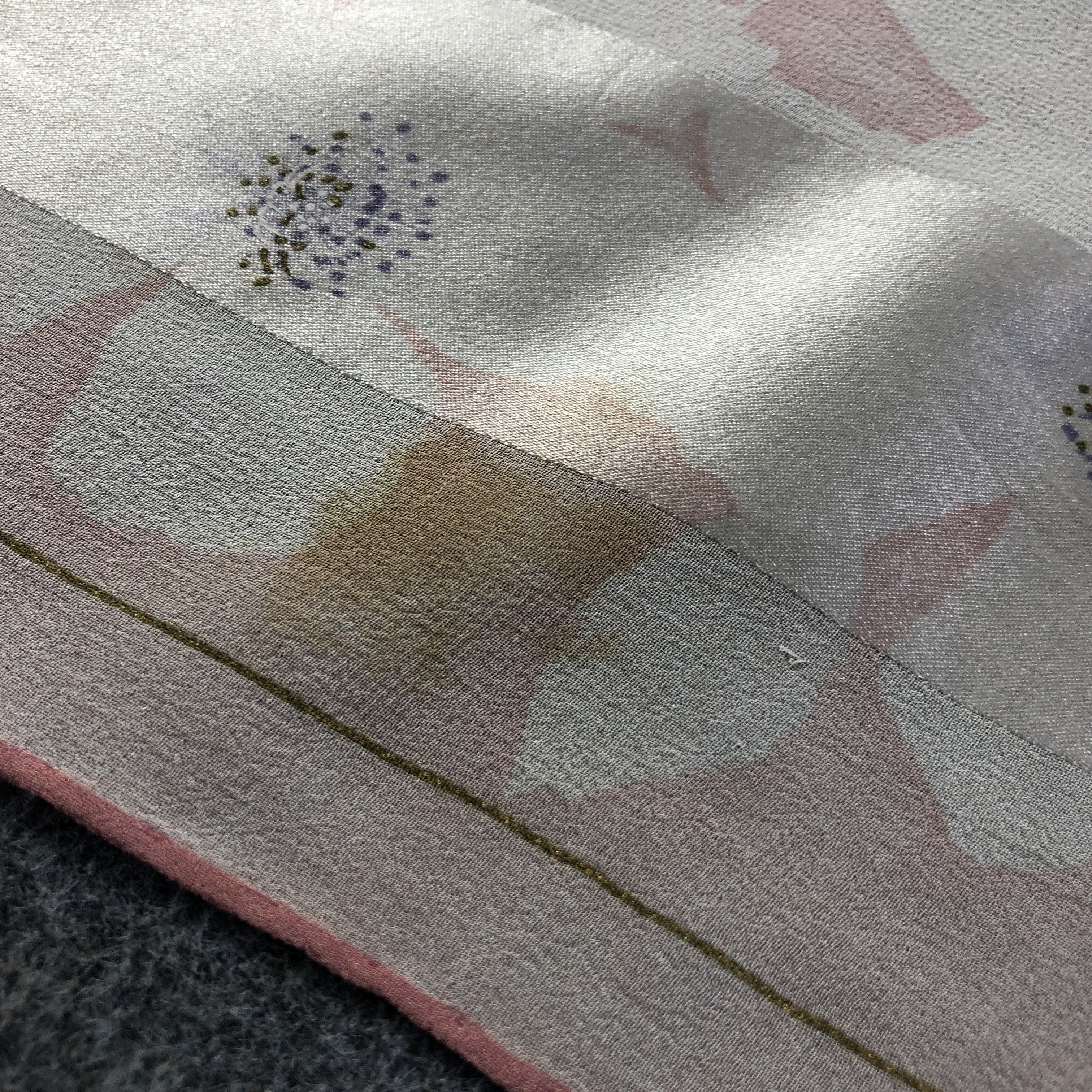 Japanese Brand Jun Ashida Floral Hand Rolled Silk Scarf M1004 Size ONE SIZE - 7 Thumbnail