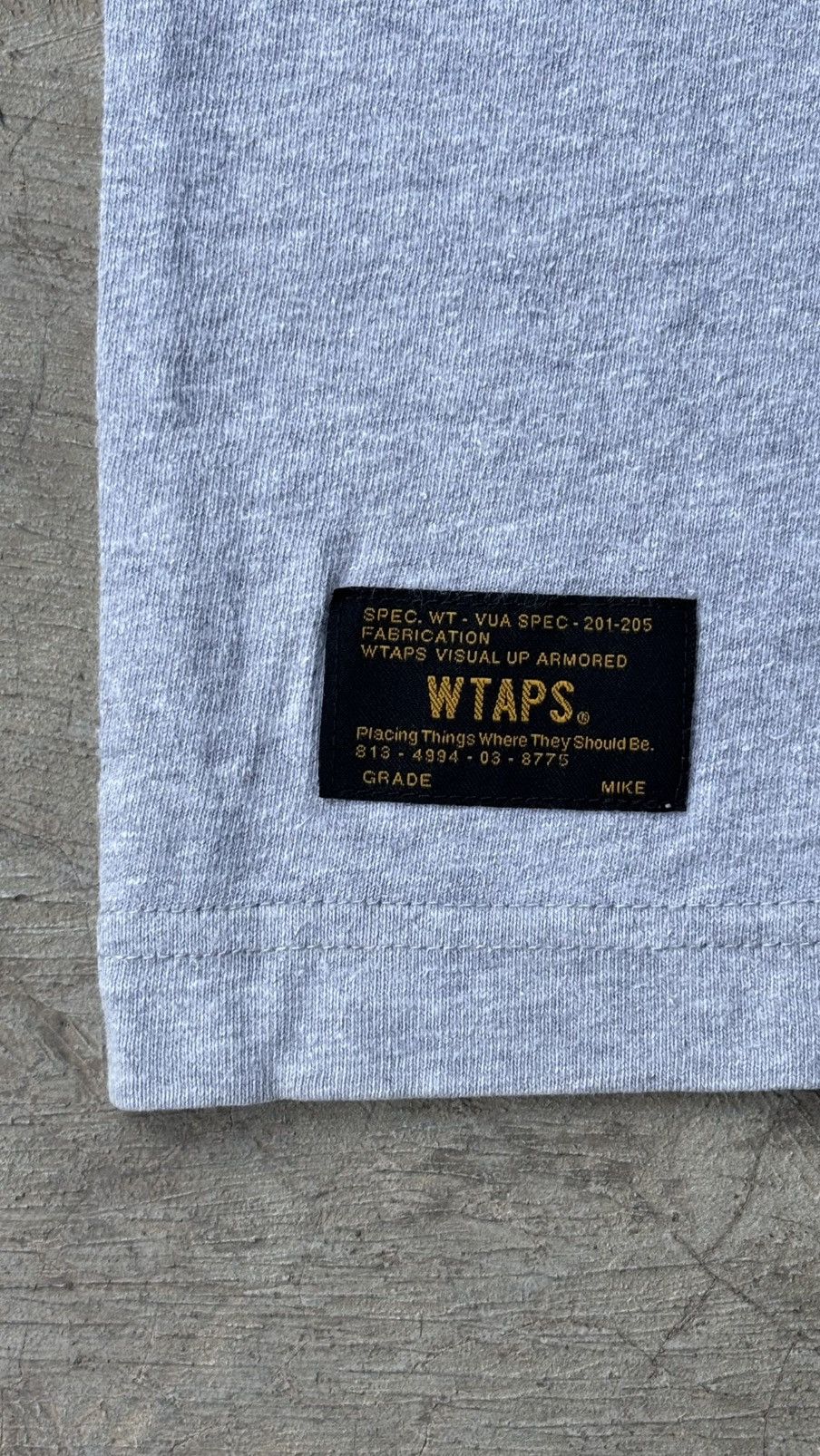 Neighborhood × Wtaps WTAPS WTVUA Logo Print T-shirt Grey Size US M / EU 48-50 / 2 - 4 Thumbnail