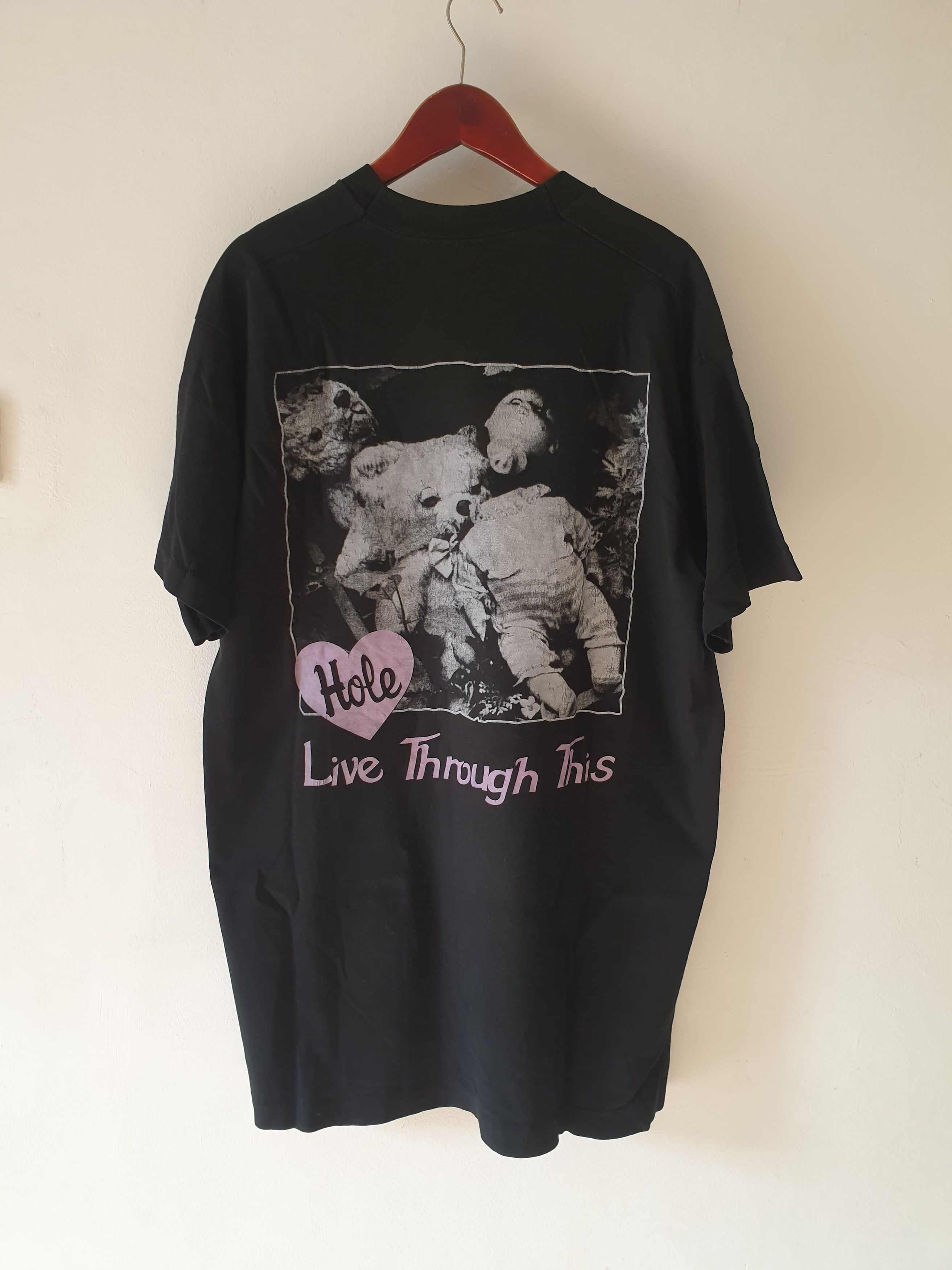 Vtg Hole 90s Black Tees