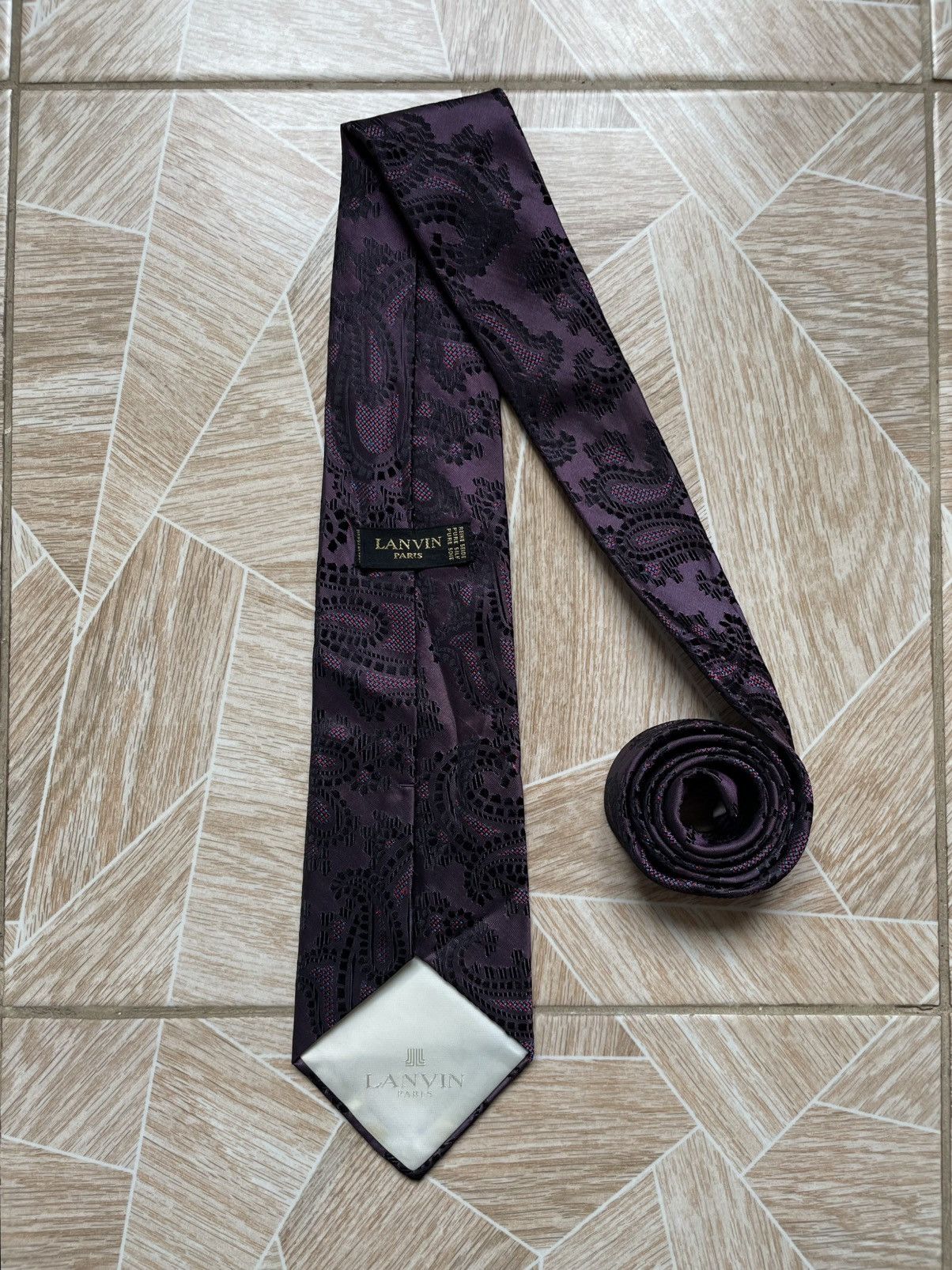 Designer × Lanvin Lanvin Paris Designer Made In France Multi Color Silk Tie Size ONE SIZE - 1 Thumbnail