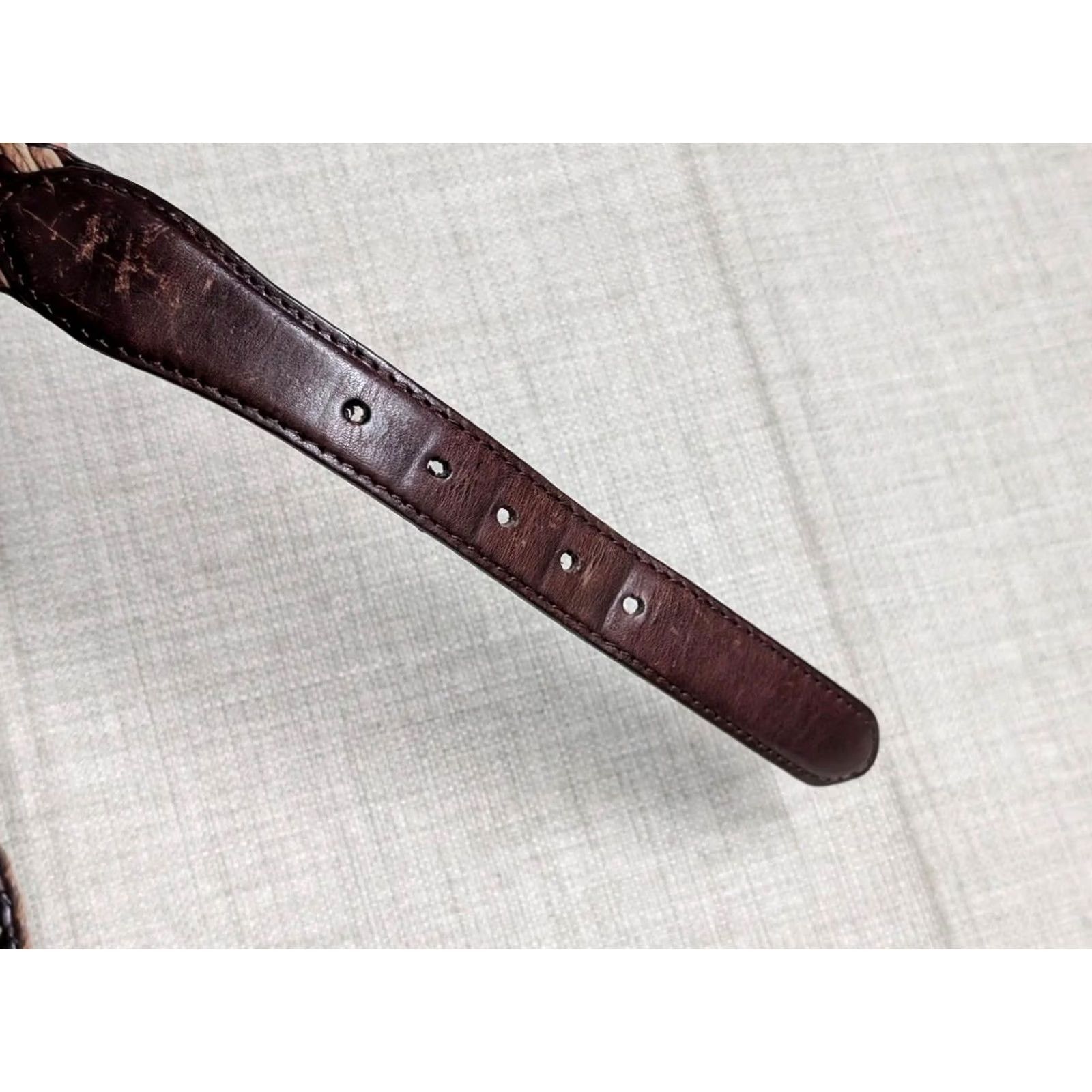 Brighton VINTAGE Brighton leather WEAVE braided belt Men 42 brown braided/Woven Belt 1-1/4" width, belt length 47" 41-44" holes Mens Size 42 - 6 Thumbnail