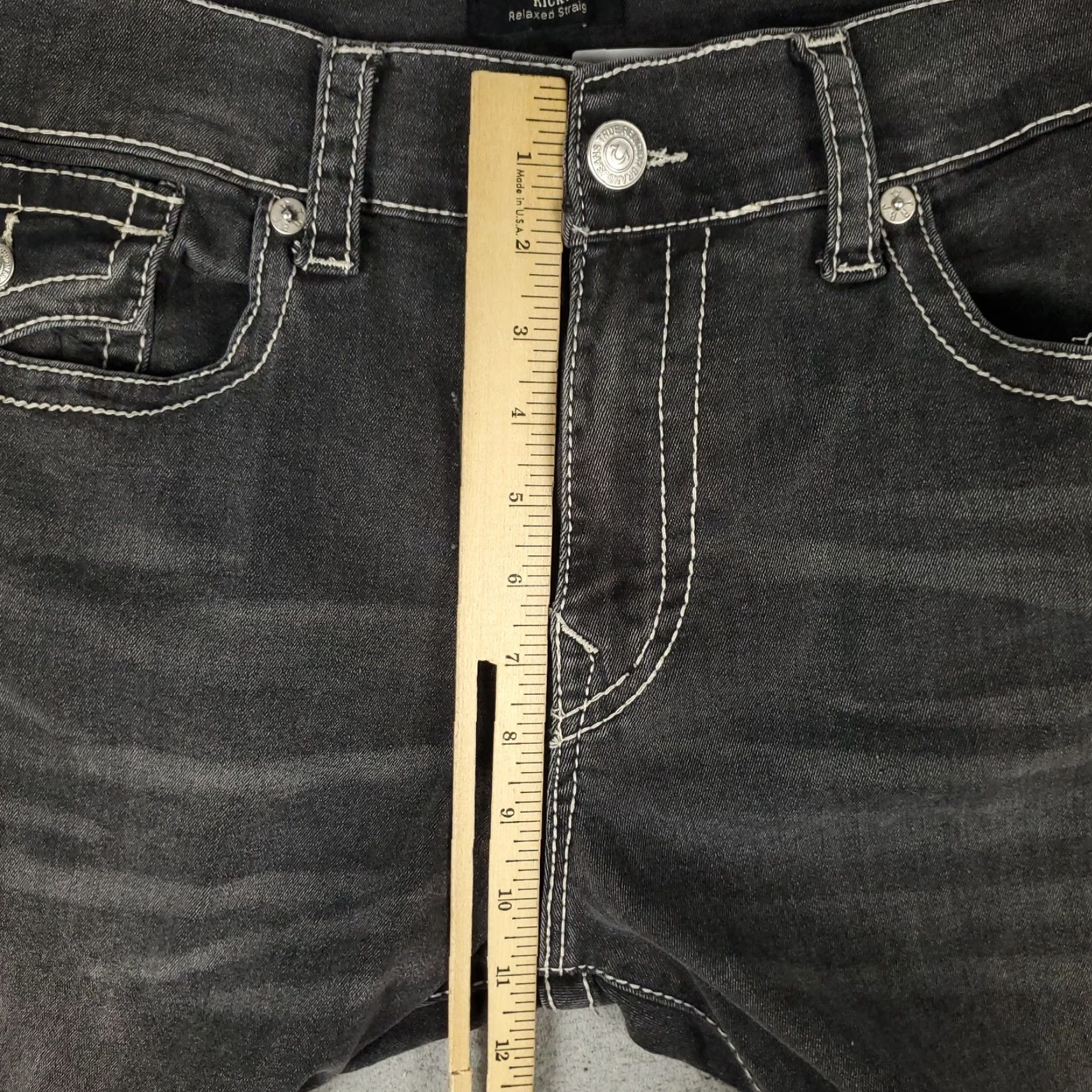 True Religion True Religion Jeans Mens 38x34 Gray Ricky Relaxed Straight Denim Size US 38 / EU 54 - 4 Thumbnail