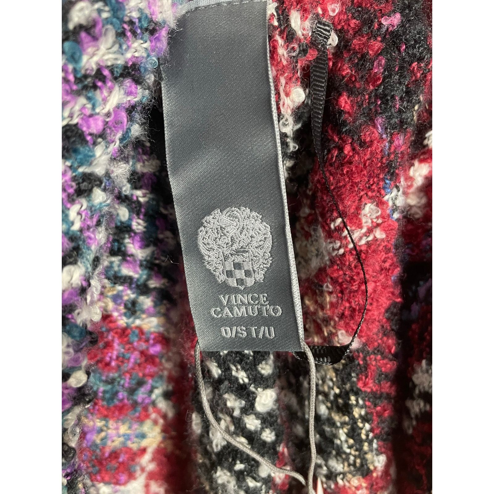 Vince Camuto Vince Camuto Wine Plaid Fringed Shawl Wrap Poncho OS Size ONE SIZE - 8 Thumbnail