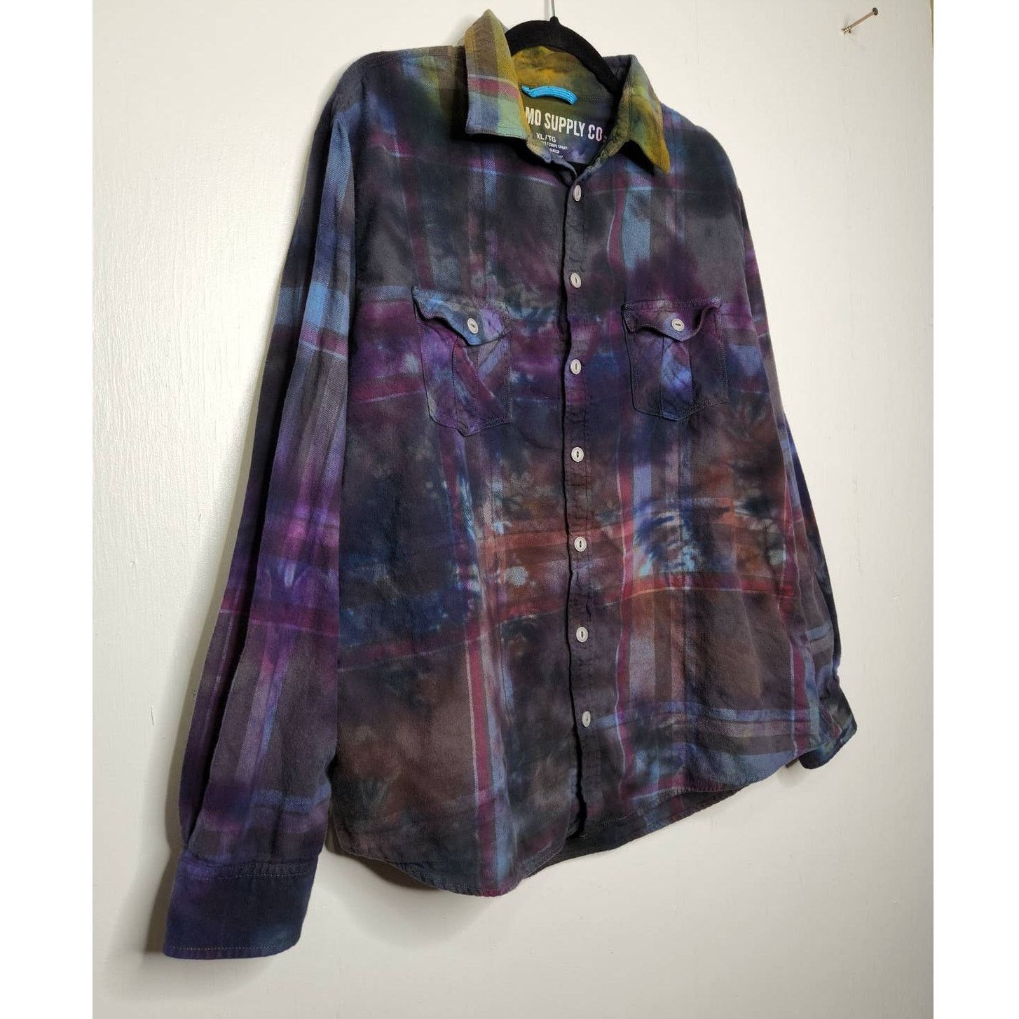 Mossimo Flannel Custom Ice Tie Dye Grunge Cobain Earth Tones Nature Size US XL / EU 56 / 4 - 2 Thumbnail