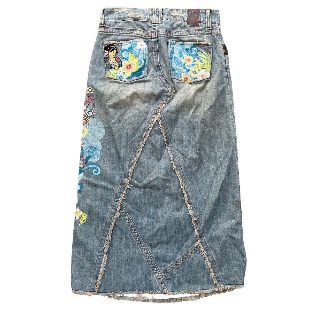 Designer × Vintage Vintage Marlow Embroidered Denim Skirt Size 28" / US 6 / IT 42 - 4 Thumbnail