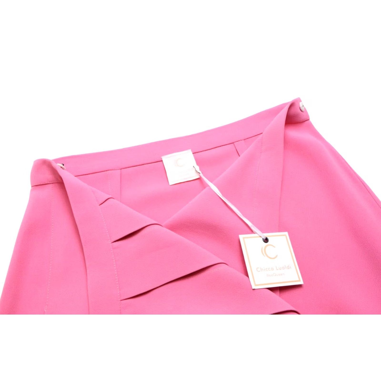 Pinko Chicca Lualdi Skirt Women Medium Pleated Wrap Snap Button Pink Midi Size 32" / US 10 / IT 46 - 4 Thumbnail