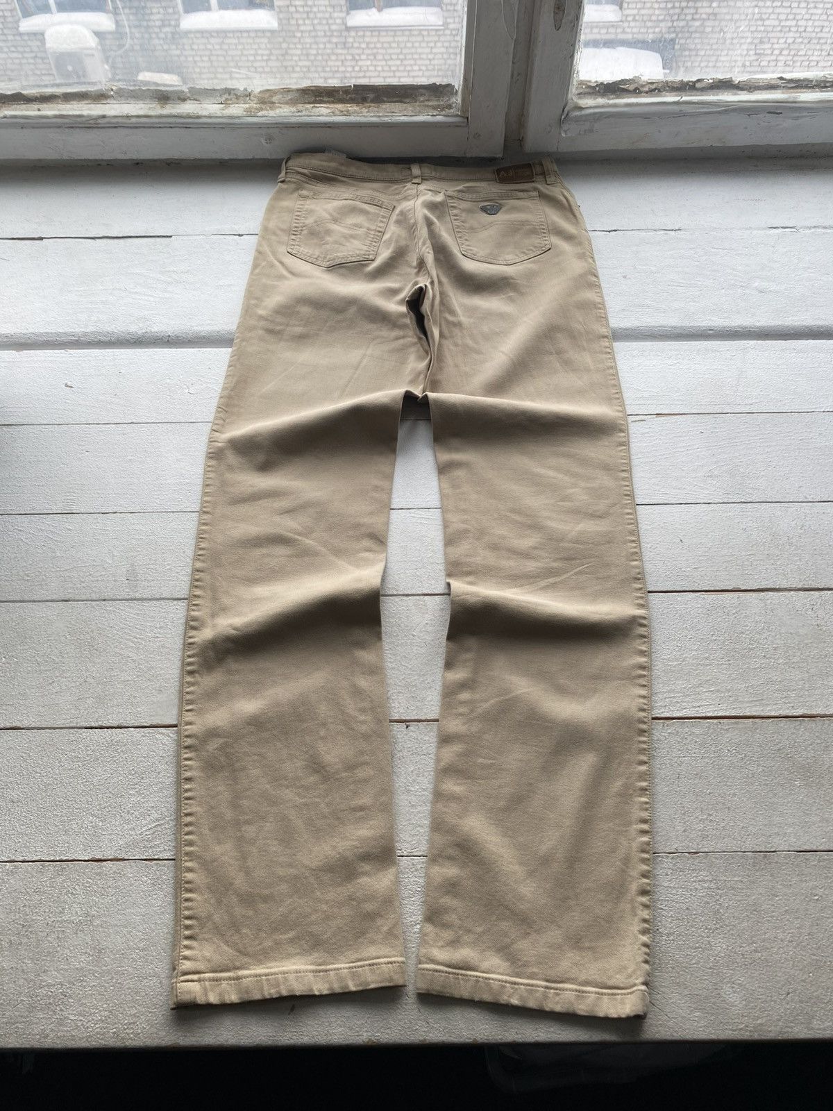 Armani Retro Luxury 90s AJ Armani Jeans Thommer Slim Beige Pants Size US 31 - 11 Thumbnail