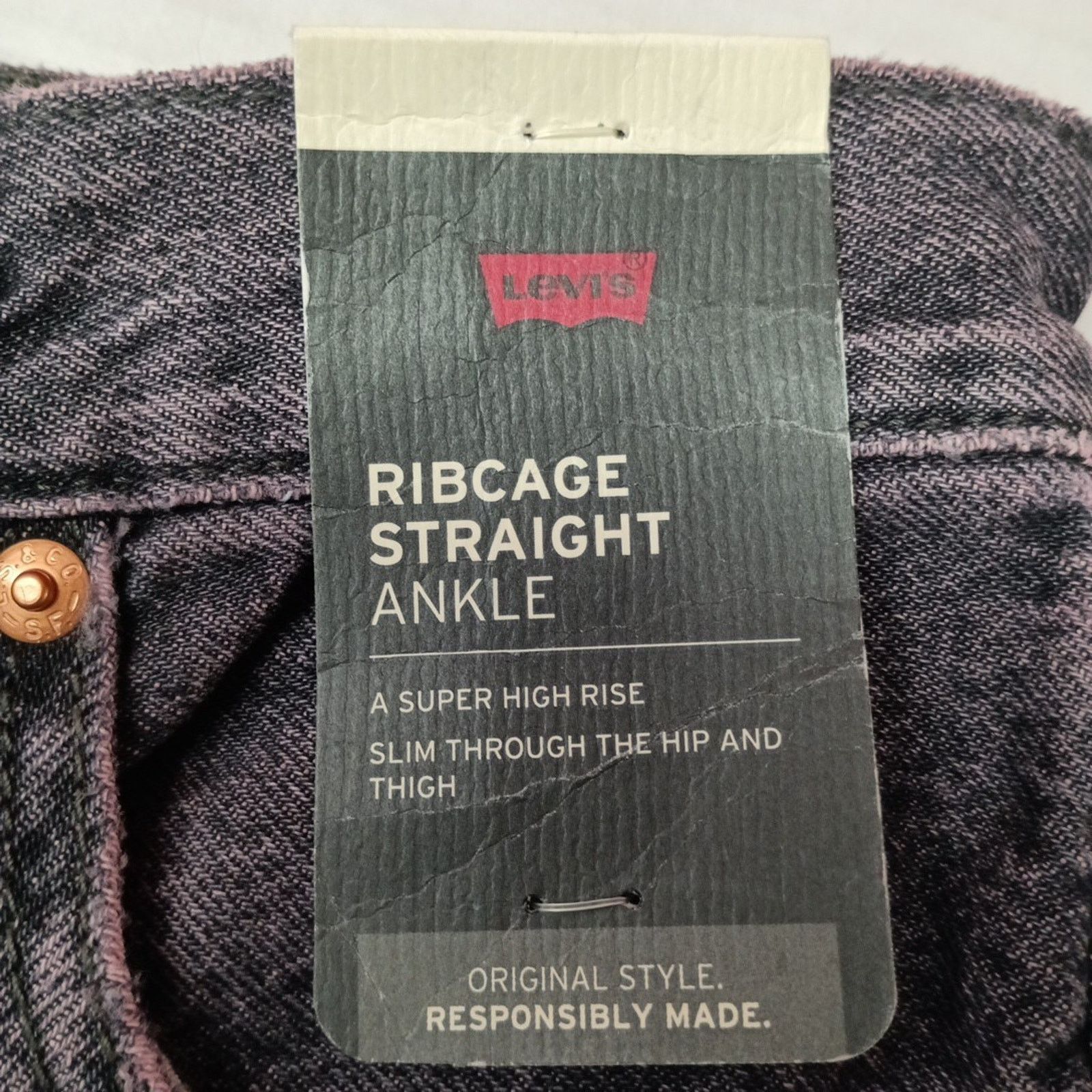 Levi's Levi's Ribcage Straight Ankle Jeans Womens Size 26x31 Purple Size 26" / US 2 / IT 38 - 4 Thumbnail