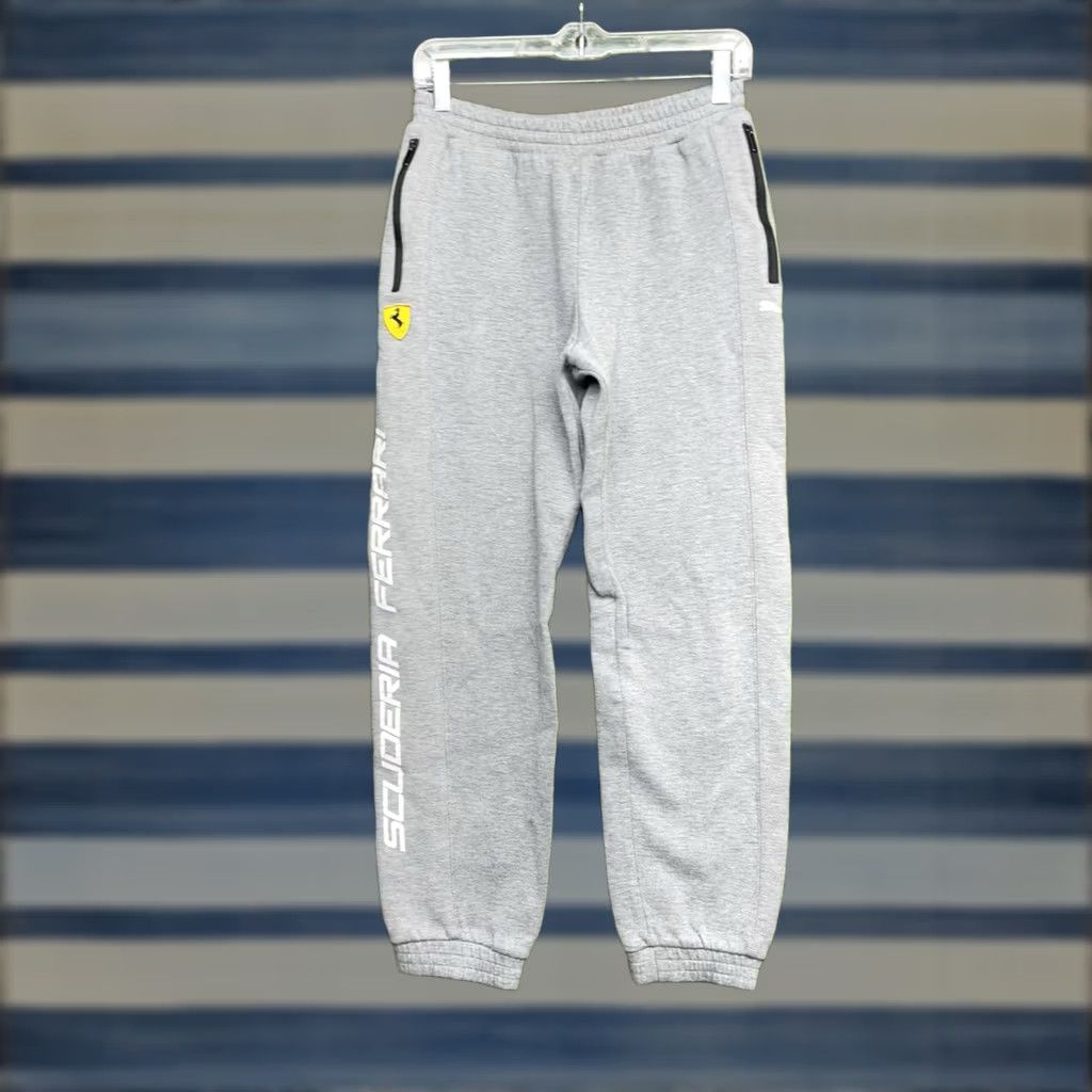Puma PUMA X Scuderia Ferrari Sweatpants Mens Small Joggers Drawstring Gray 27 In Inseam Pockets Re gular S Fashion Activewear 90s? Size US 29 - 1 Thumbnail