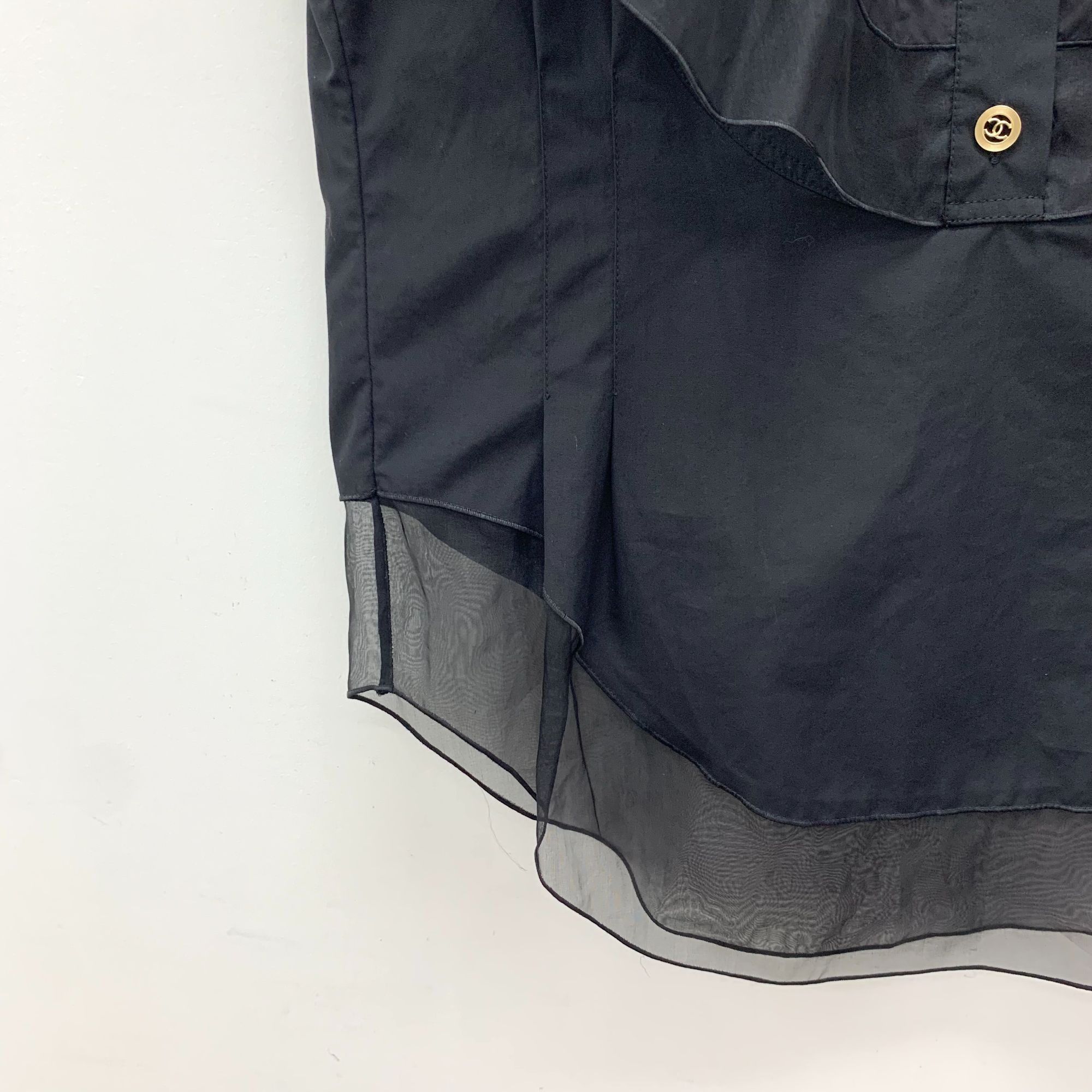 Chanel Chanel Black Camellia Embroidered Sleeveless Shirt Single-Br Size XS / US 0-2 / IT 36-38 - 6 Thumbnail