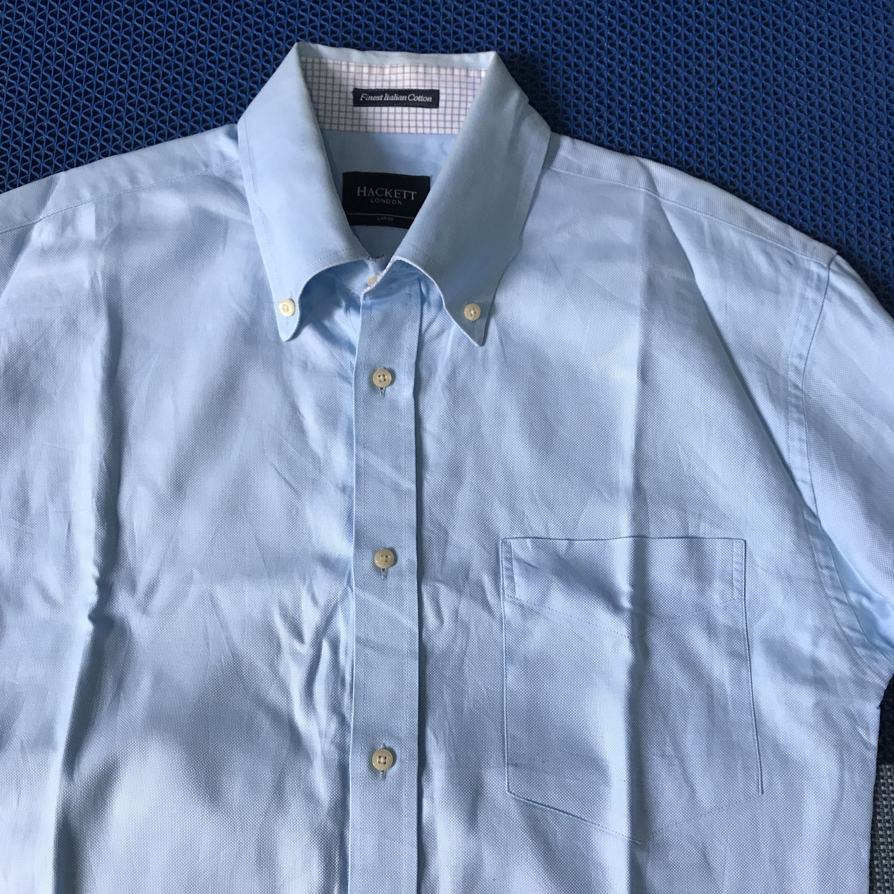 Hackett Vintage Hackett London Blue shirt Button down long sleeves Size US L / EU 52-54 / 3 - 4 Thumbnail