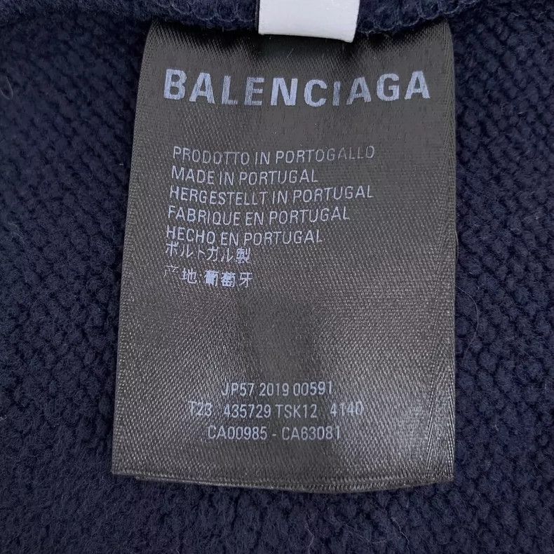 Balenciaga Balenciaga Navy monogrammed cotton crewneck long-sleeve sw Size US XS / EU 42 / 0 - 7 Thumbnail