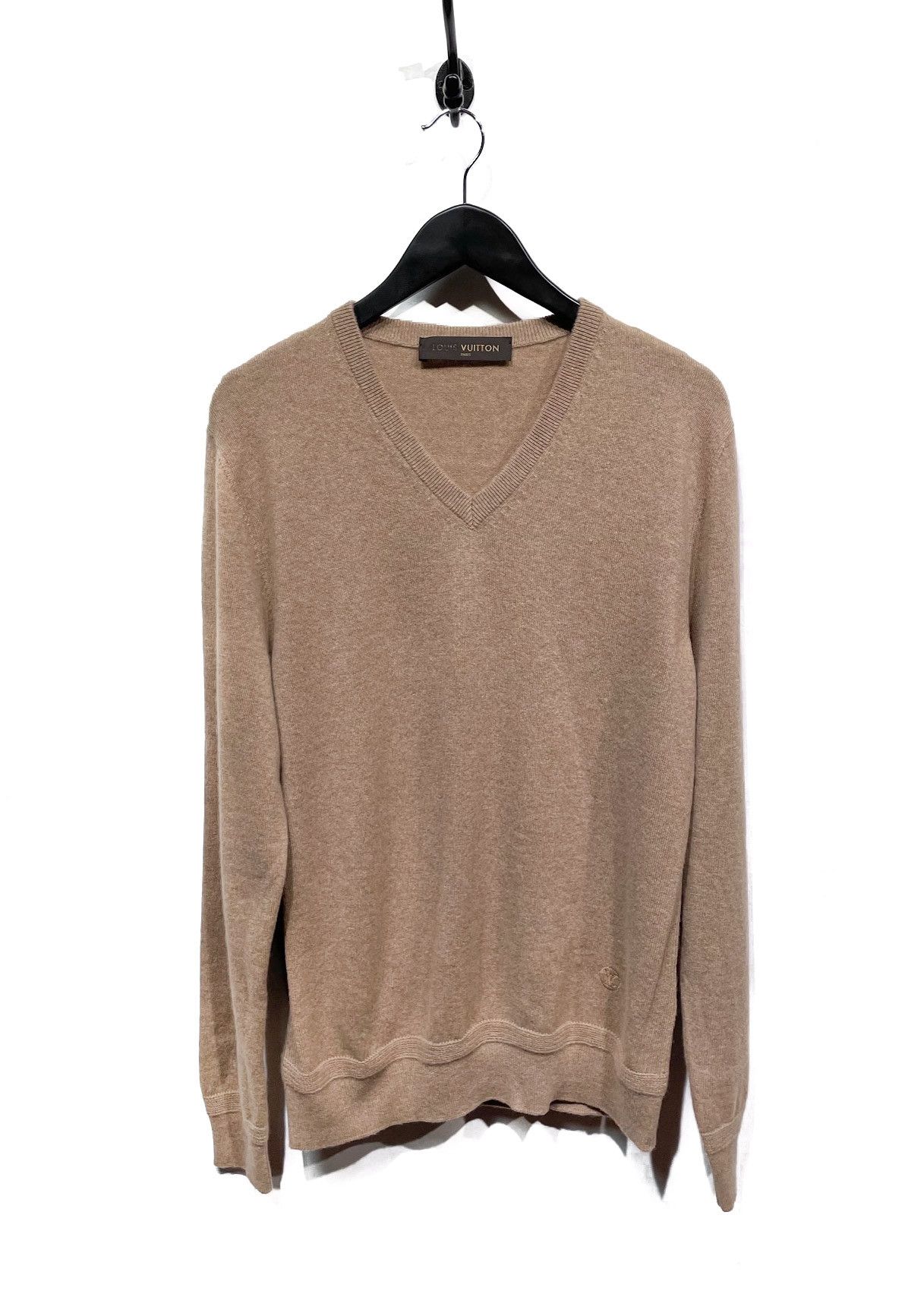 Louis Vuitton Louis Vuitton Camel Cashmere V-neck Sweater Size US L / EU 52-54 / 3 - 1 Thumbnail