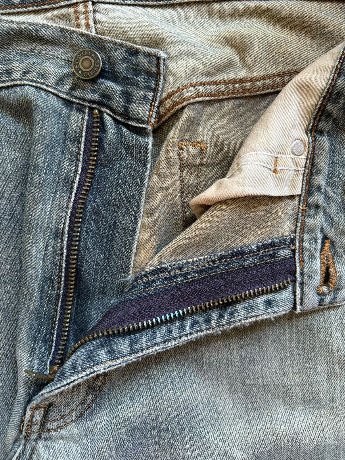 Edwin Vintage Japanese Edwin Rusty Mud Wash Ripped Baggy Jeans Size US 36 / EU 52 - 9 Thumbnail