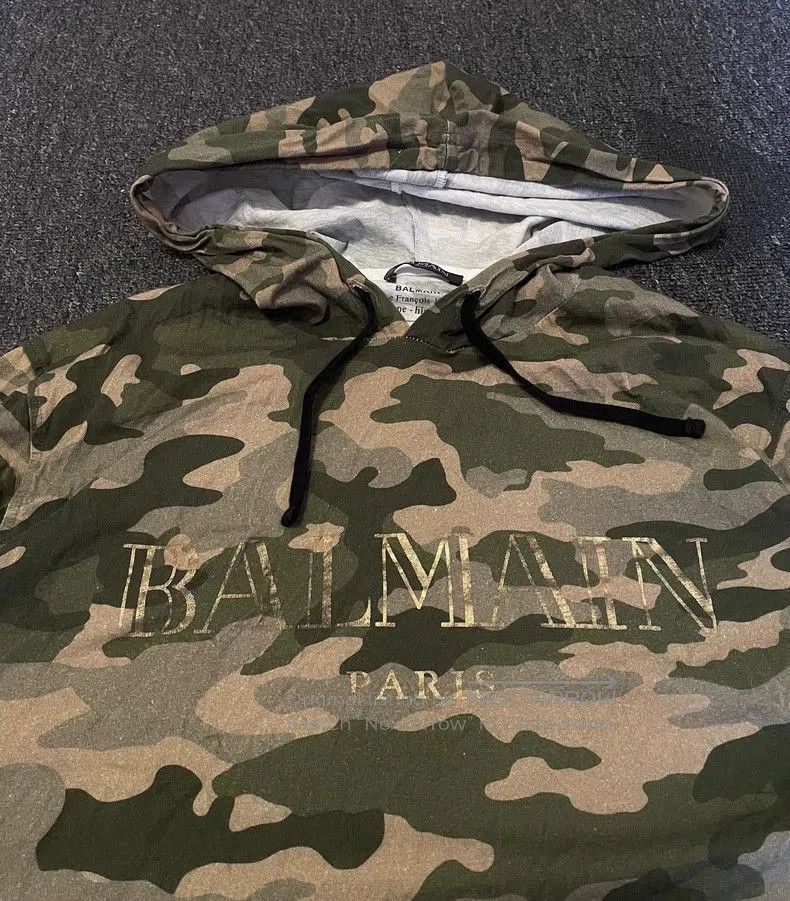 Balmain Balmain Camo Long Sleeve Hooded T. Size US M / EU 48-50 / 2 - 2 Thumbnail