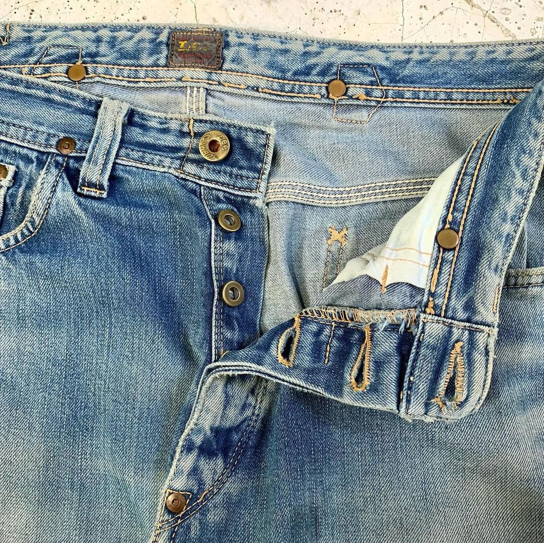 Lee × Levi's × Wrangler Vintage 80’s Lee selvegge Buckle back denim pants Size US 32 / EU 48 - 3 Thumbnail