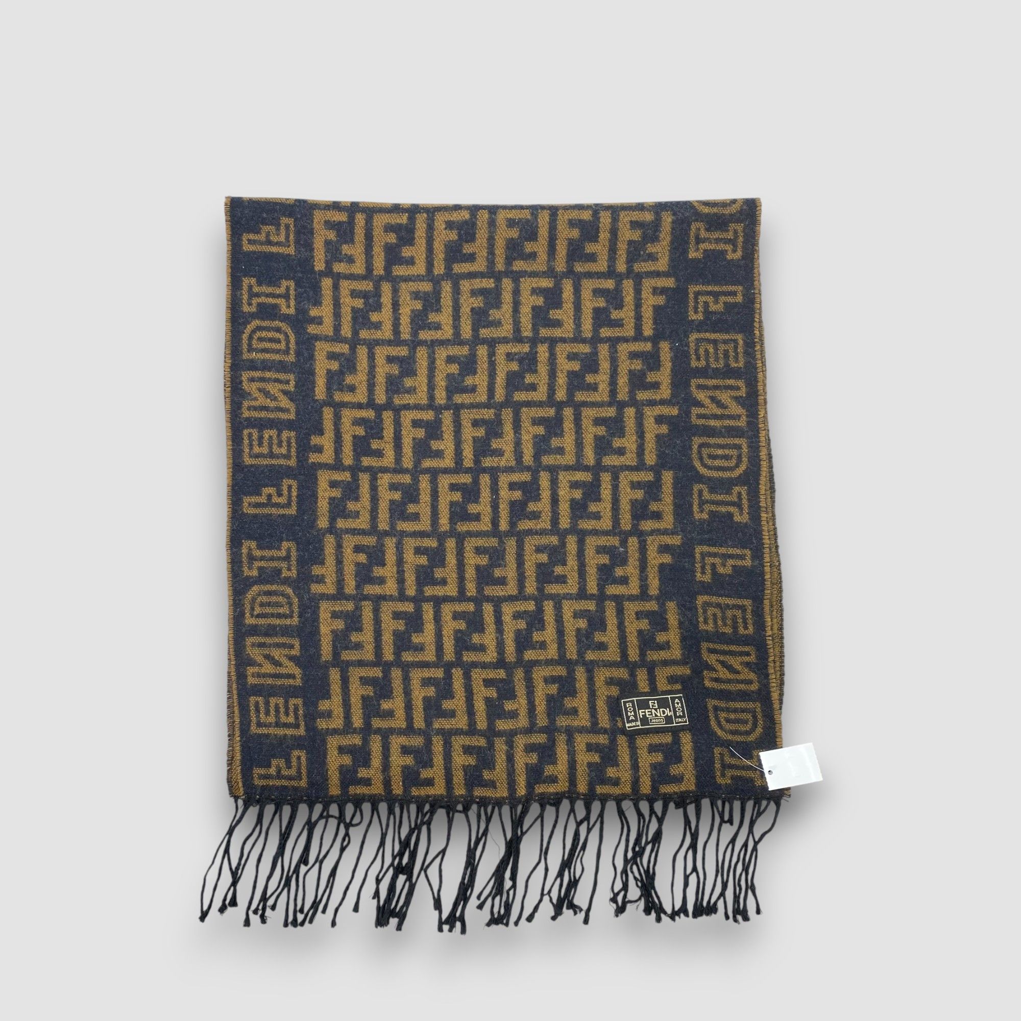 Japanese Brand Vintage Fendi Scarf Muffler Wool Monogram Zuccca Scarves Size ONE SIZE - 2 Thumbnail