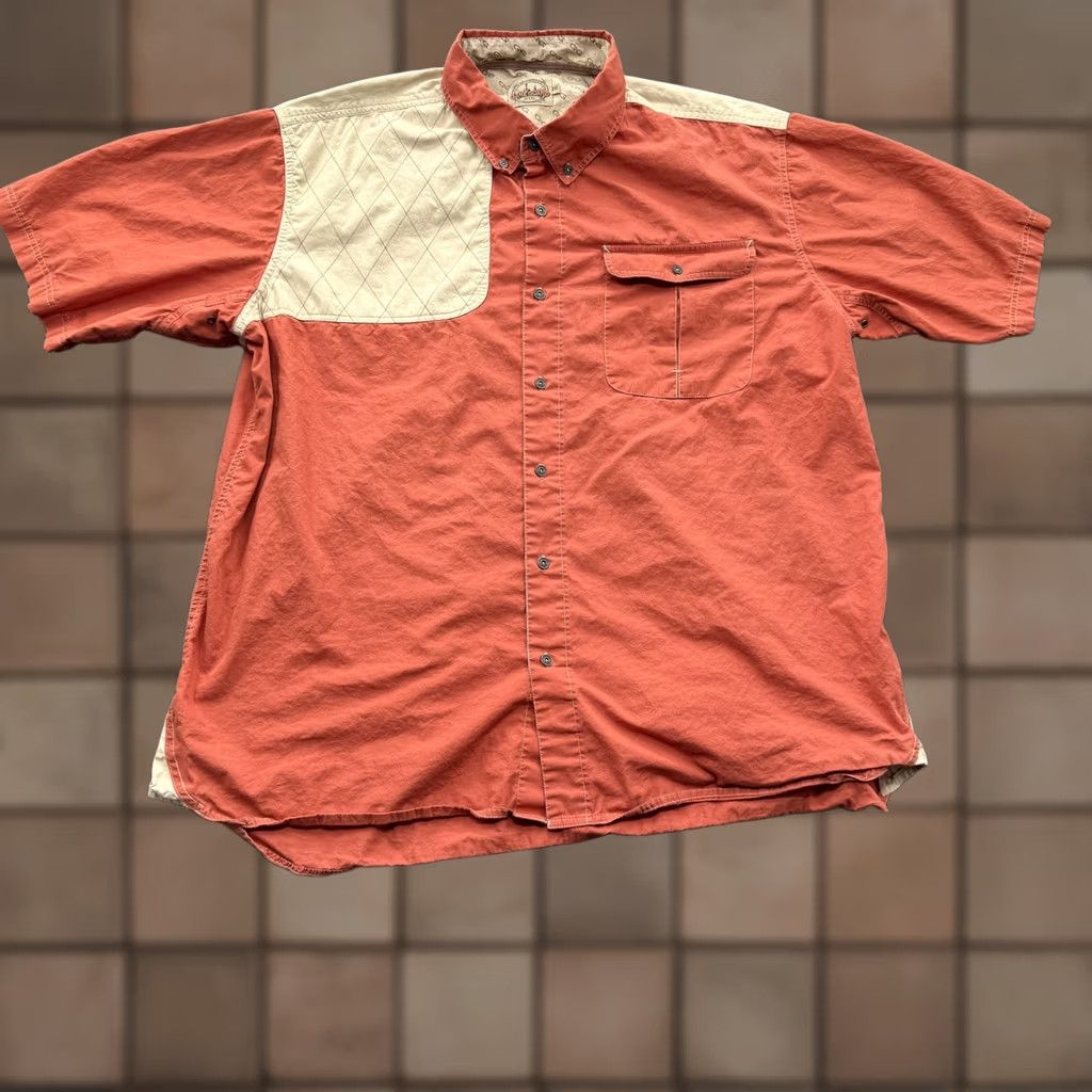 Vintage VINTAGE Game Guard Shirt Mens 2XL Orange Tan Button Up Short Sleeve Outdoor Hunting Size US XXL / EU 58 / 5 - 1 Thumbnail