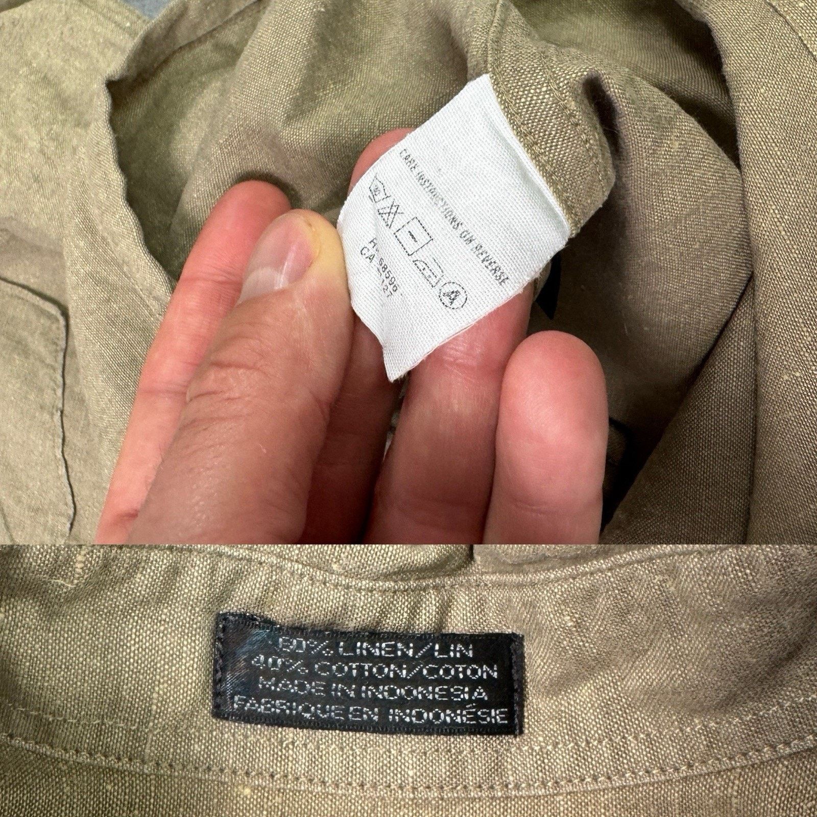 DKNY DKNY Donna Karan Men Linen/Cotton Men Shirt Button Up Size US XL / EU 56 / 4 - 24 Thumbnail