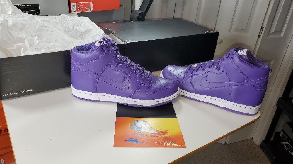 Nike Dunk High Premium ID Purple 2008 316142991 Size US 10.5 / EU 43-44 - 3 Thumbnail