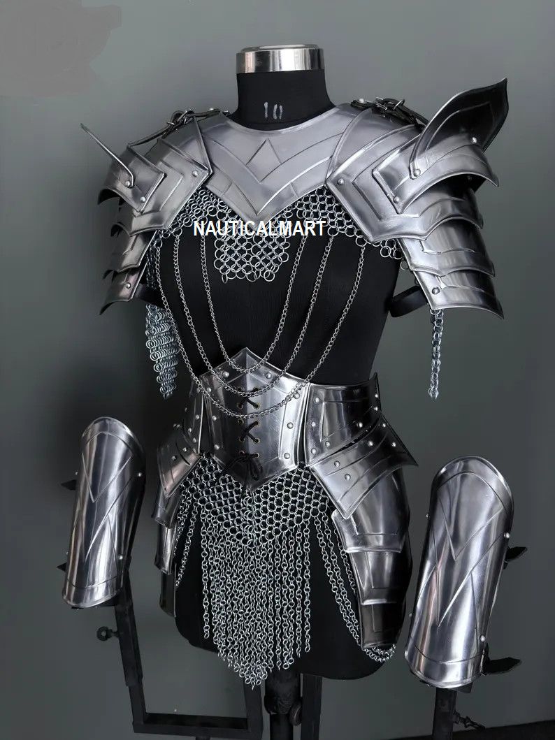 Other Brave Lady Medieval Knight Armor Set Chainmail Size ONE SIZE - 4 Thumbnail