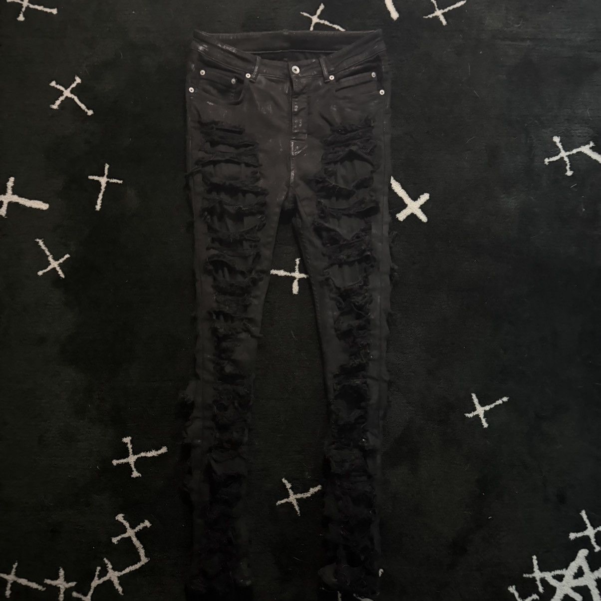 Rick Owens Rick Owens Detroit Slashed Denim Pants Size US 31 - 1 Thumbnail