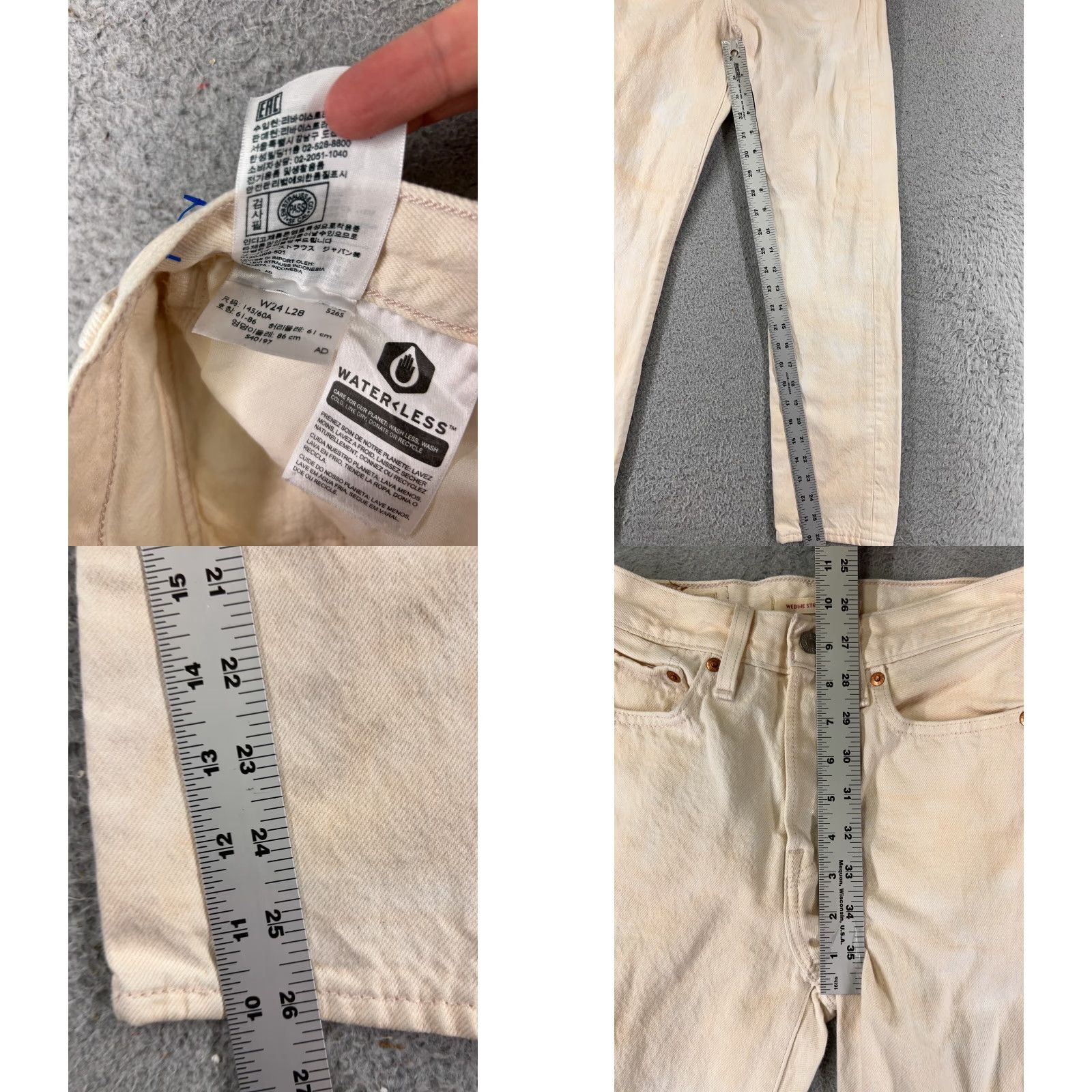 Levi's Levis Premium Jeans Womens 27 Peach Denim Wedgie Straight Button Fly Size 27" / US 4 / IT 40 - 8 Thumbnail