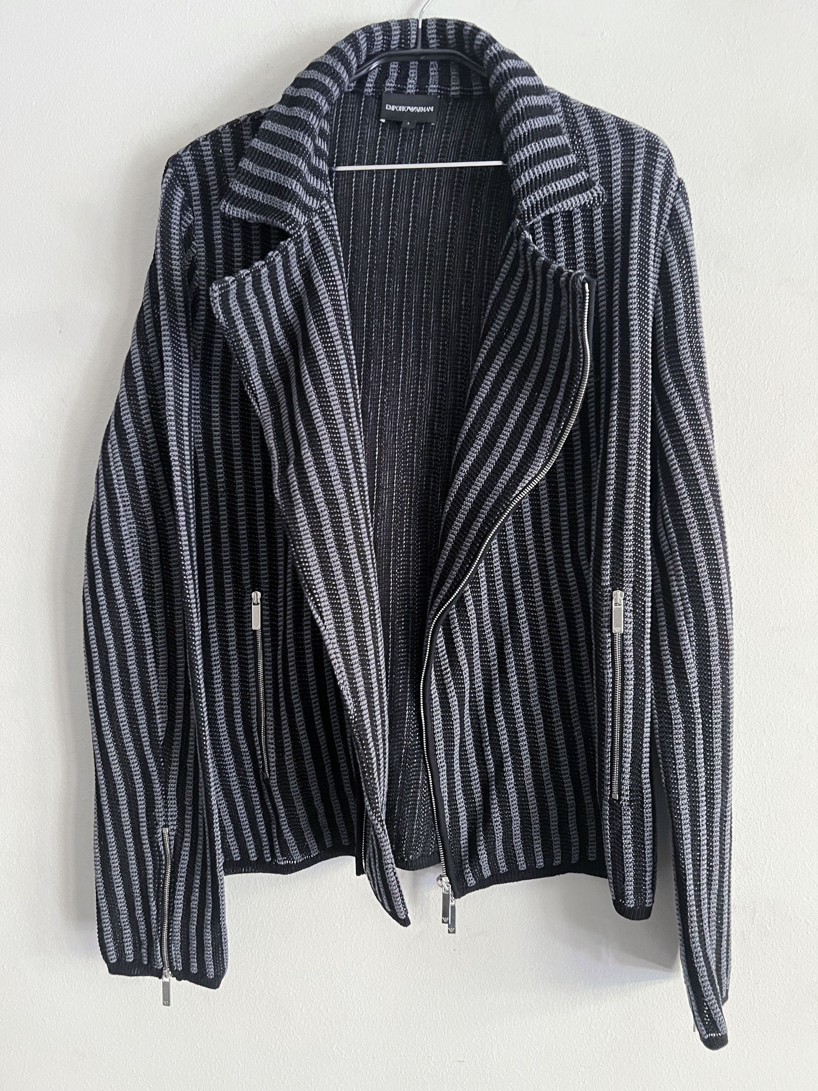 Emporio Armani stripped knit cardigan Size US L / EU 52-54 / 3 - 2 Thumbnail