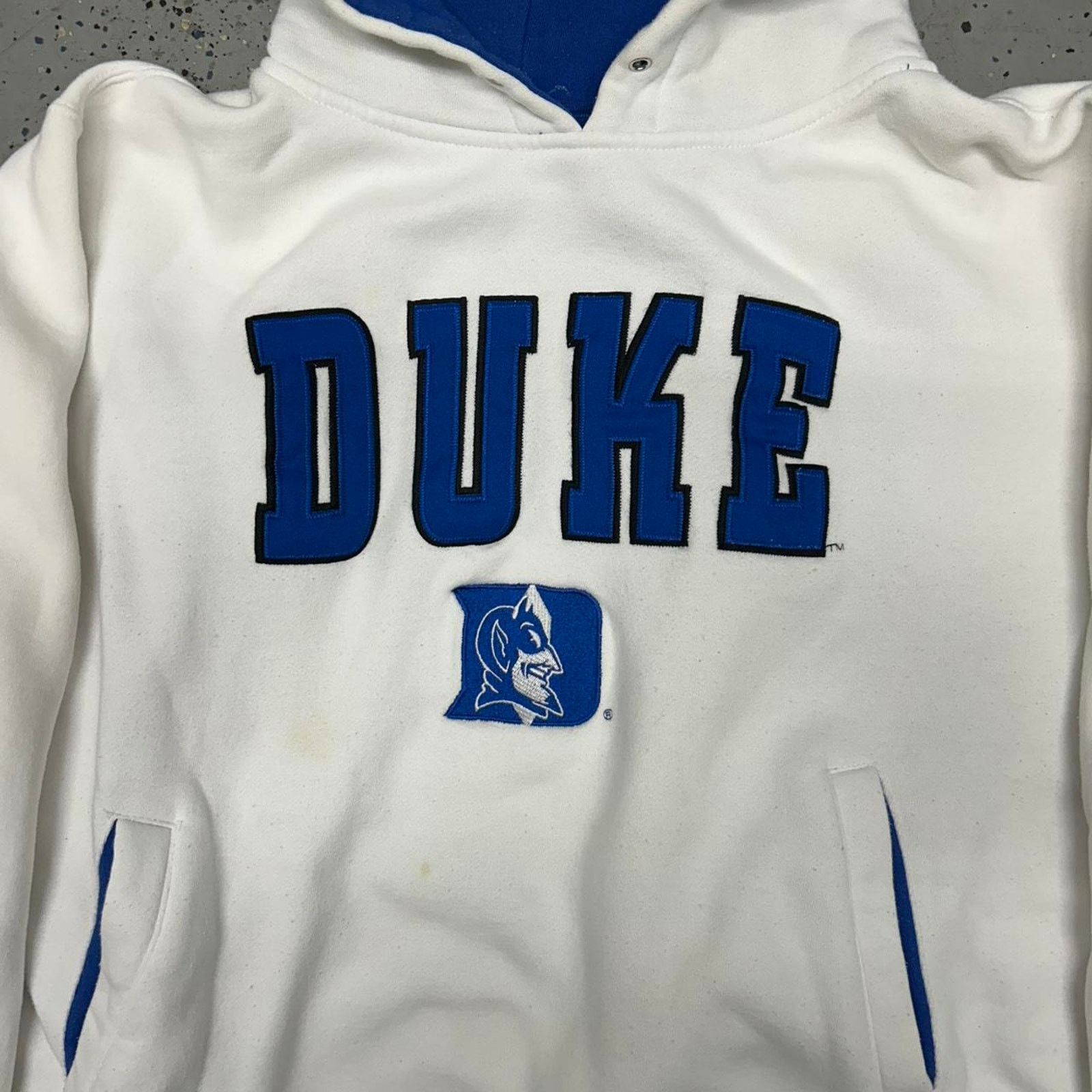 Champs Sport Y2K White and blue Duke University hoodie Size US L / EU 52-54 / 3 - 2 Thumbnail