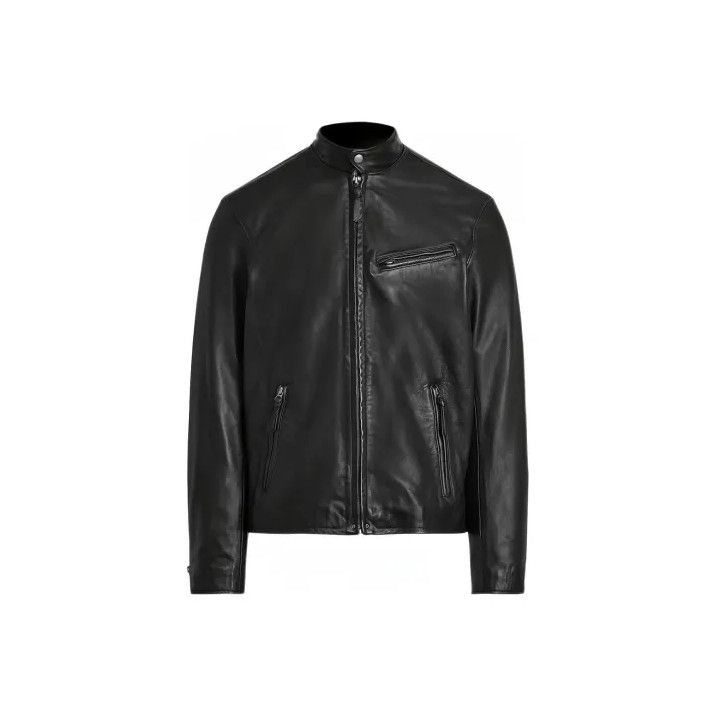 Polo Ralph Lauren Polo Ralph Lauren Men's Black Leather Moto Jacket Size US S / EU 44-46 / 1 - 1 Thumbnail