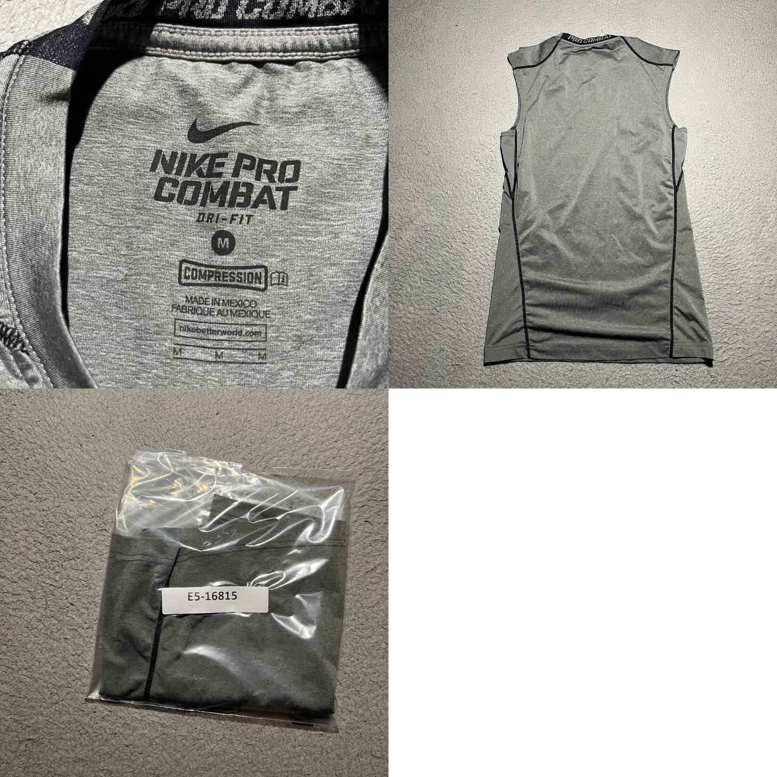 Nike Nike Pro Combat Dri Fit Compression Tank Top Mens Medium Gray Sleeveless Grailed