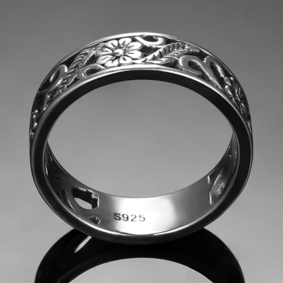 Jewelry × Vintage Flower Shaped Hollow Out Ring Size ONE SIZE - 5 Thumbnail