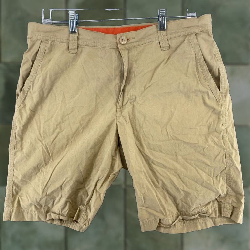 Vintage Columbia Mens Shorts 32 Khaki Outdoor Chino Cotton Beach Casual Regular Beige - 32” Inseam 8" Zip Front Pockets Mens Size US 32 / EU 48 - 1 Thumbnail