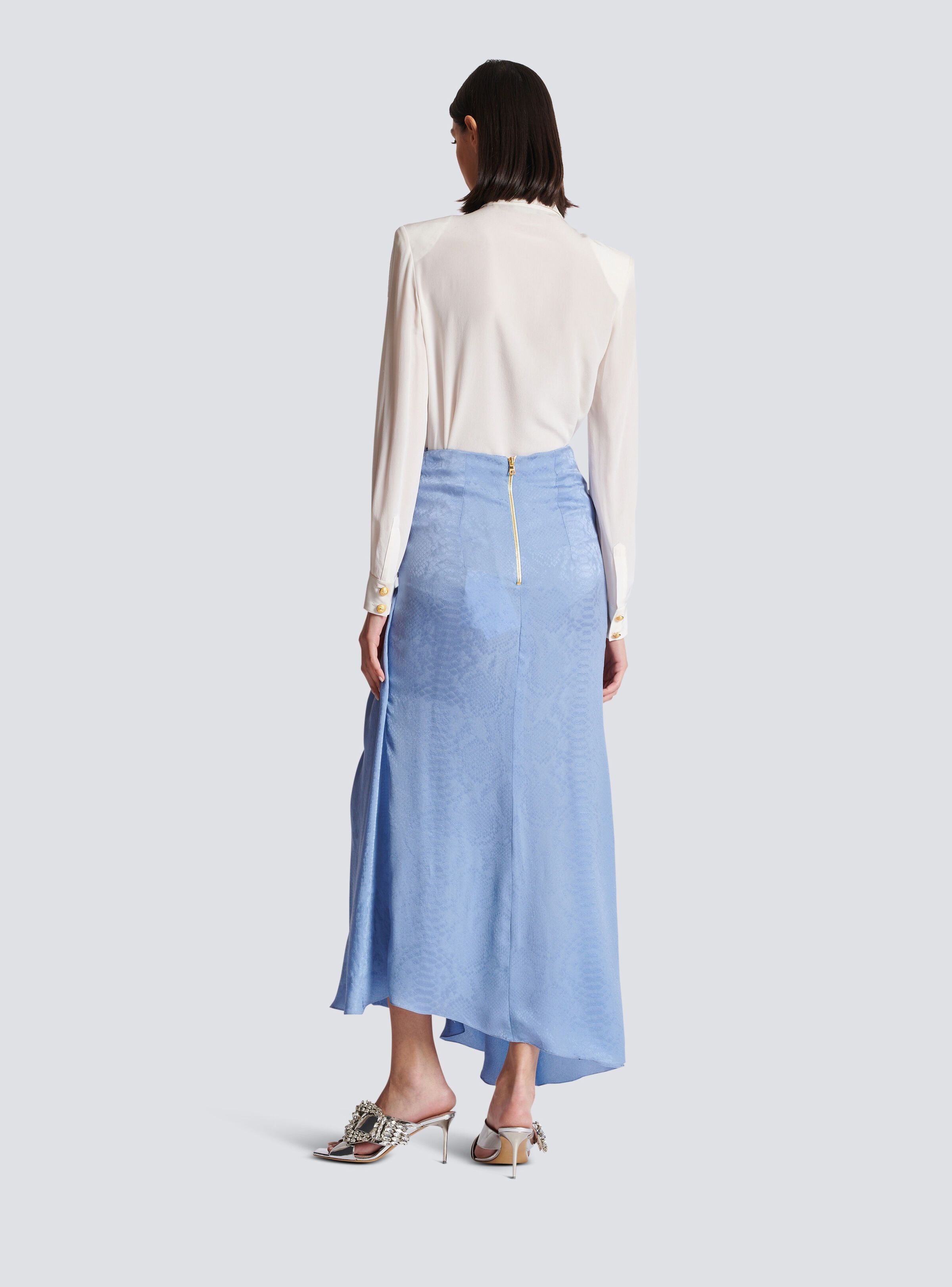 Balmain o1y0625 Maxi Skirt in Light Blue Size 27" / US 4 / IT 40 - 4 Thumbnail