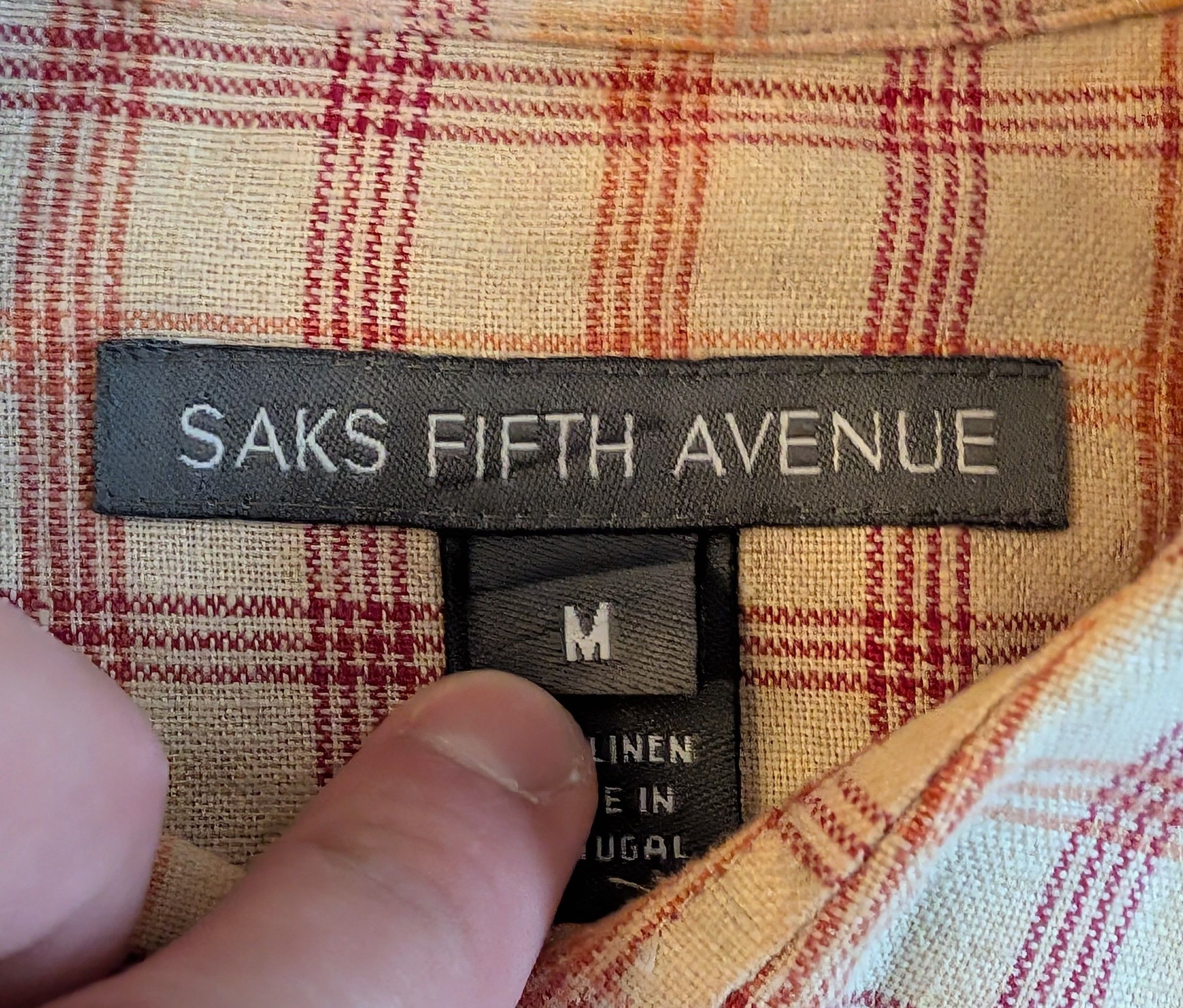 Saks Fifth Avenue Saks Fifth Avenue 100% Linen Short Sleeve Button Up Shirt Size US M / EU 48-50 / 2 - 3 Thumbnail