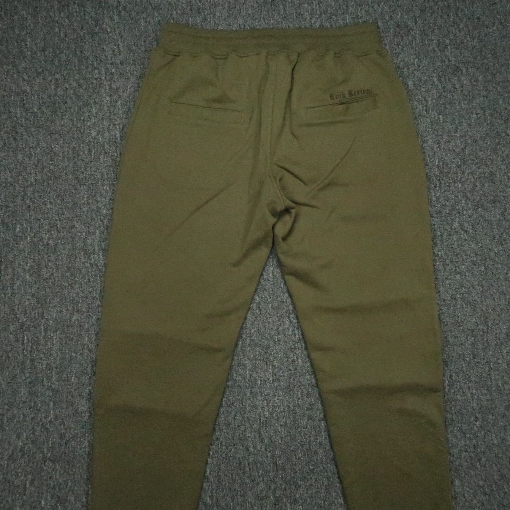 Vintage Rock Revival Pants Men L Green Jogger Sweat Distressed Athletic Zip Pocket Pockets 34 In Inseam Size US 33 - 7 Thumbnail