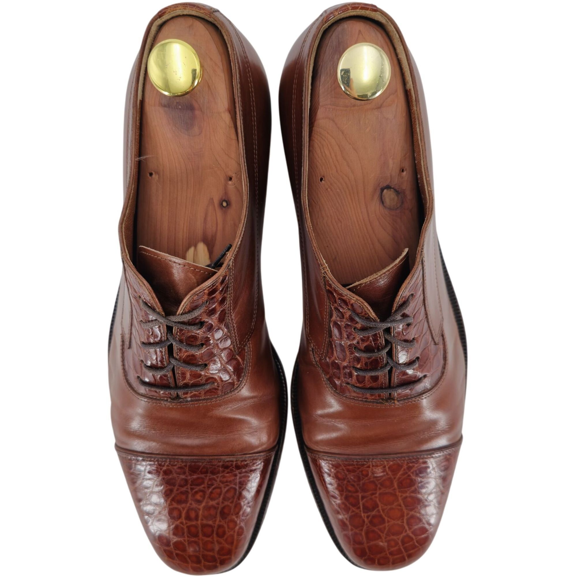 Bruno Magli Exotic Bruno Magli Italy Brown Alligator Leather Oxfords 10M Size US 10 / EU 43 - 3 Thumbnail
