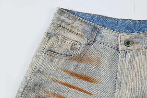 VIBE Dirty Mud Ripped Jorts Y2K Short Denim Size US 30 / EU 46 - 7 Thumbnail