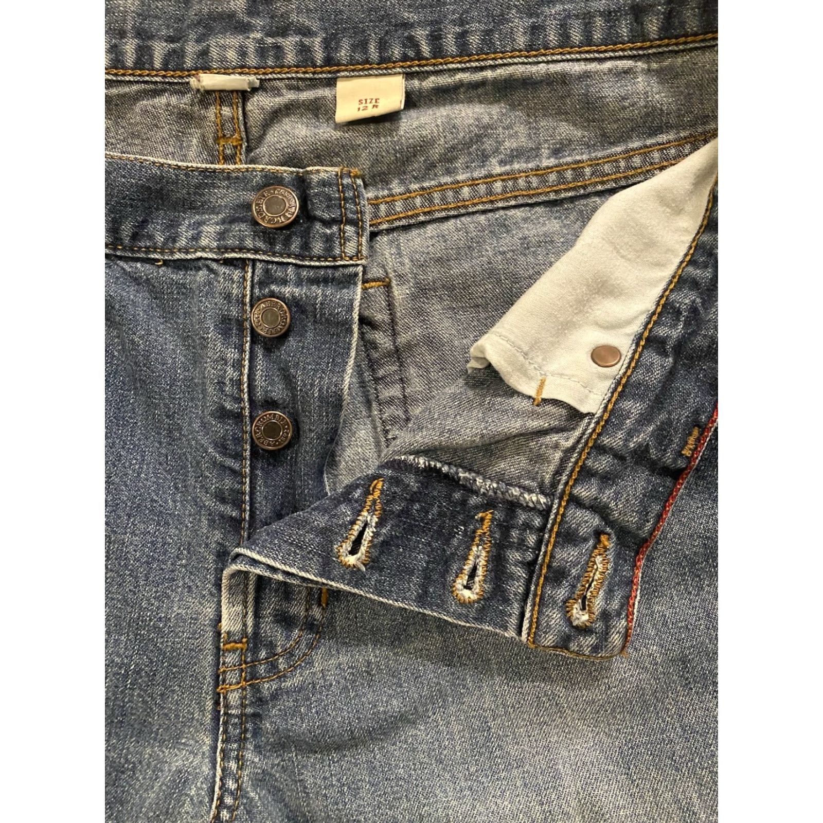 Abercrombie & Fitch VINTAGE Abercrombie & Fitch Women’s Button Fly Flare Leg Jeans Size 12R 31x32 Blue Denim Cotton Stretch Size 34" / US 12 / IT 48 - 6 Thumbnail