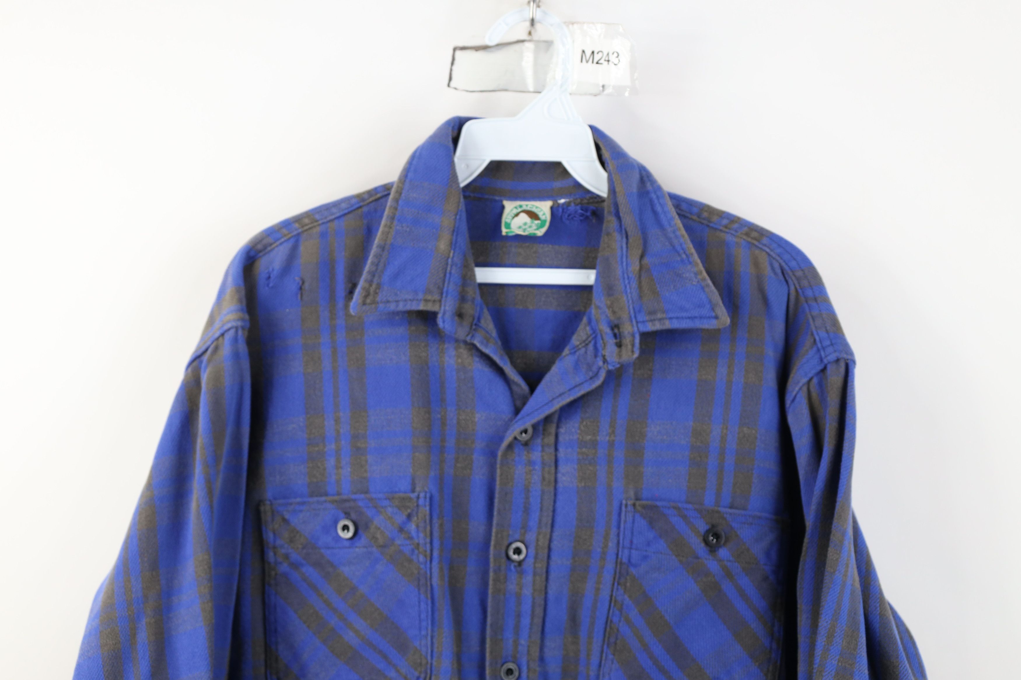 Vintage Vintage 90s Streetwear Heavy Flannel Button Shirt Plaid Size US M / EU 48-50 / 2 - 2 Thumbnail