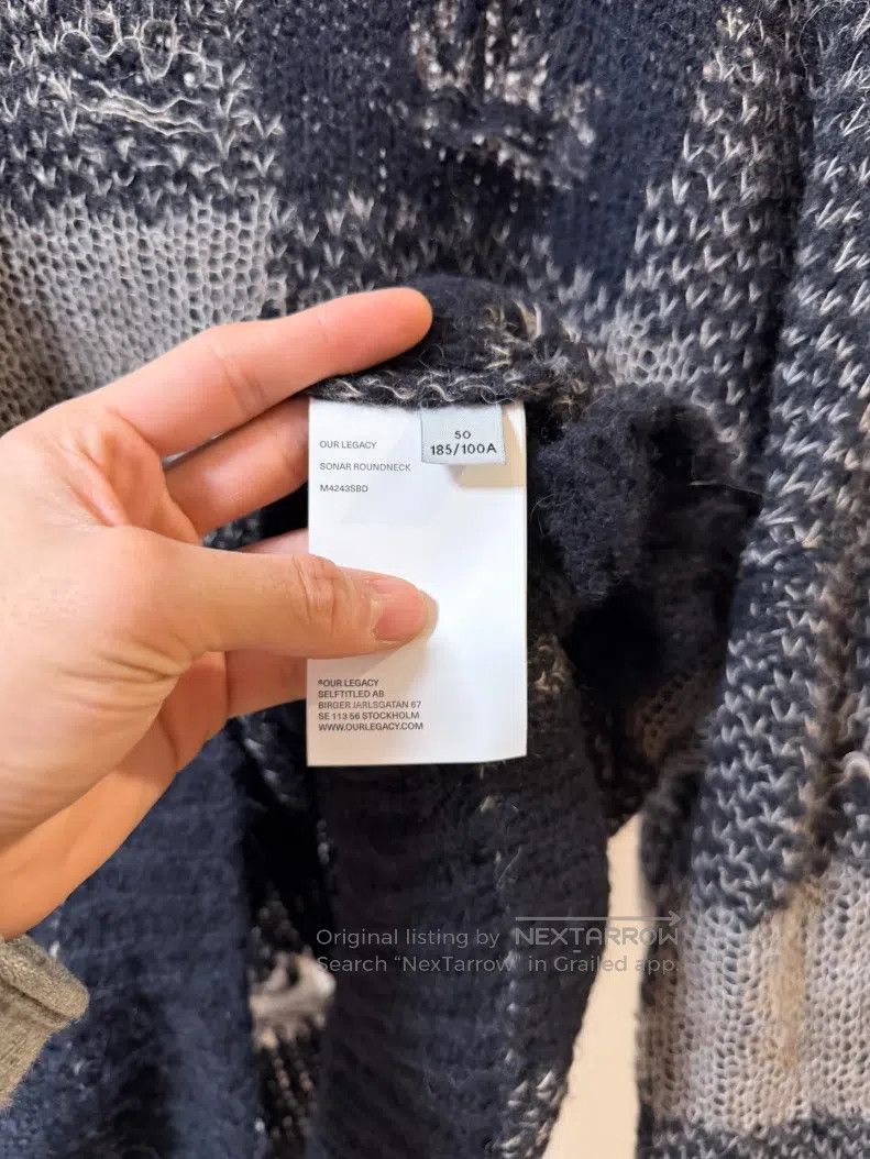 Our Legacy Our Legacy Black gray checkered damaged sweater Size US M / EU 48-50 / 2 - 4 Thumbnail