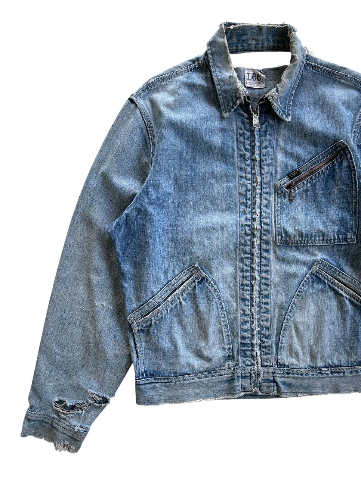 Lee Destroyed❗️70s Lee Jelt 91 B Distressed Jacket Size US L / EU 52-54 / 3 - 10 Thumbnail