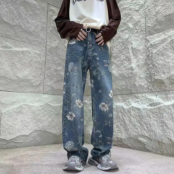 Japanese Brand VIBE Vintage washed all over printed jacquard wide leg jeans Size US 32 / EU 48 - 5 Thumbnail